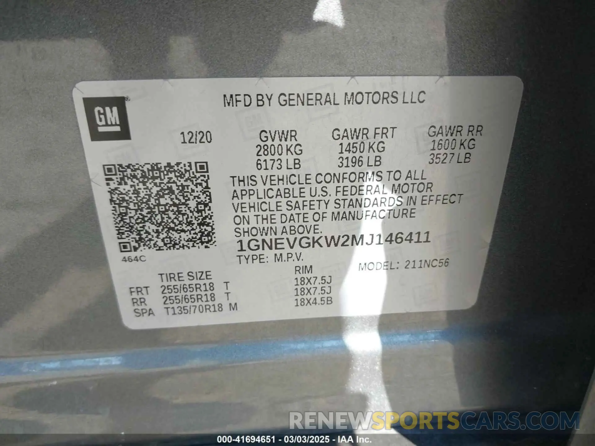 9 Photograph of a damaged car 1GNEVGKW2MJ146411 CHEVROLET TRAVERSE 2021