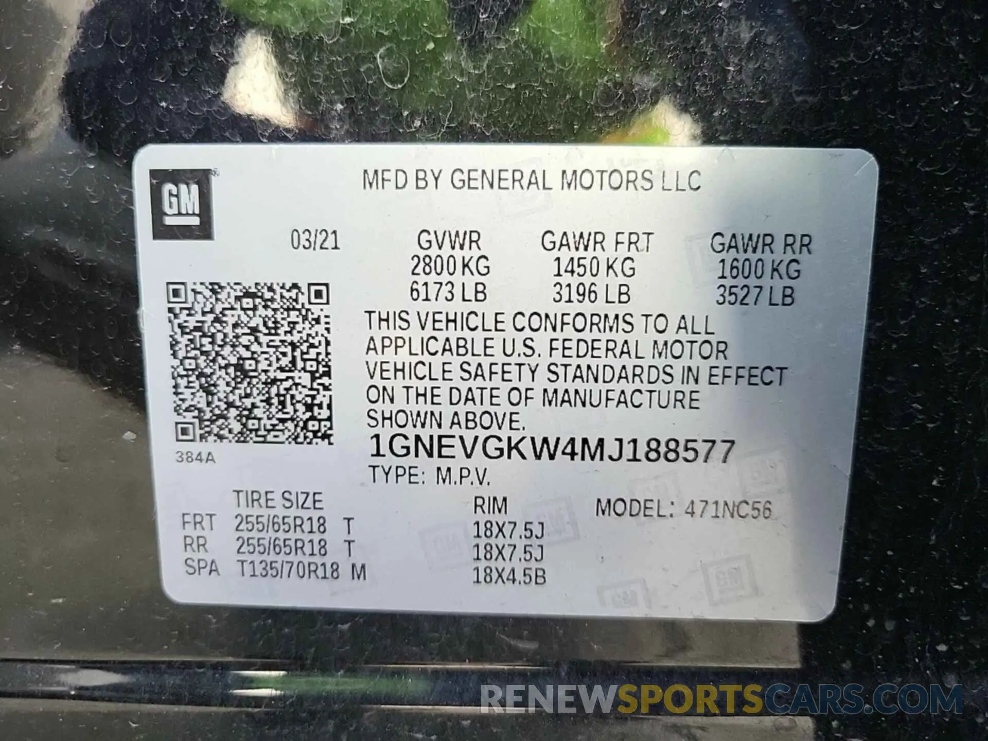 25 Photograph of a damaged car 1GNEVGKW4MJ188577 CHEVROLET TRAVERSE 2021