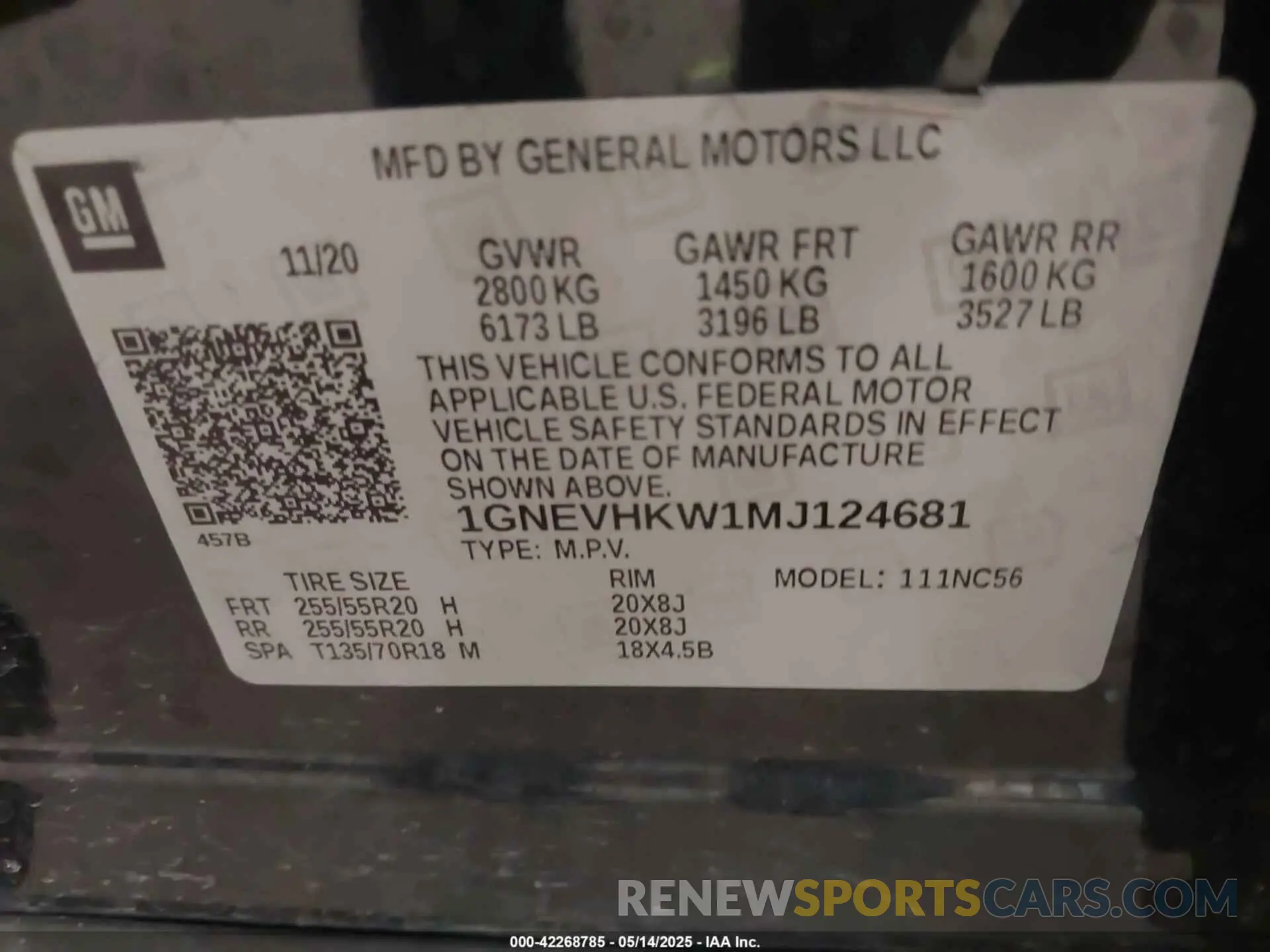 9 Photograph of a damaged car 1GNEVHKW1MJ124681 CHEVROLET TRAVERSE 2021