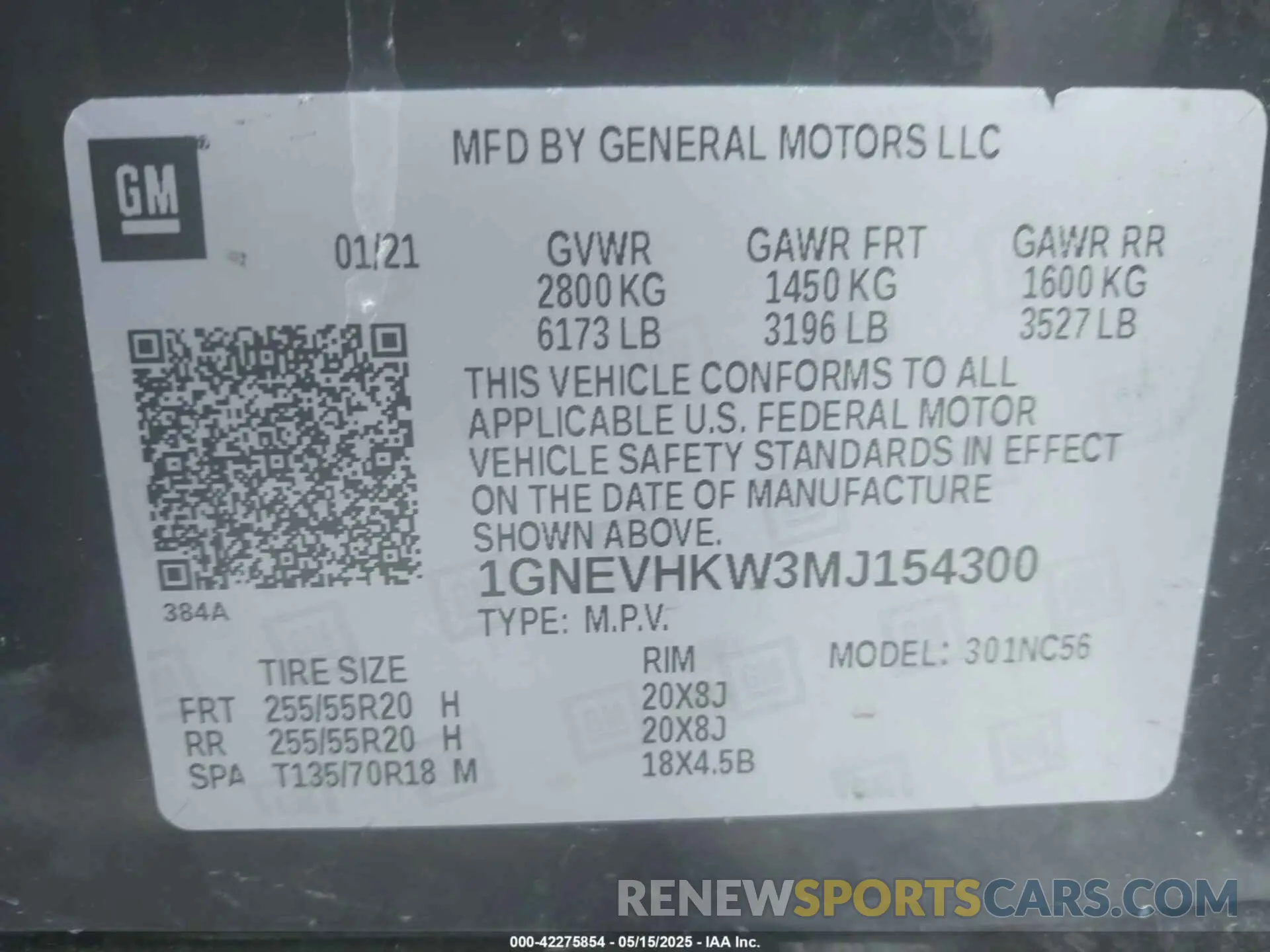 9 Photograph of a damaged car 1GNEVHKW3MJ154300 CHEVROLET TRAVERSE 2021
