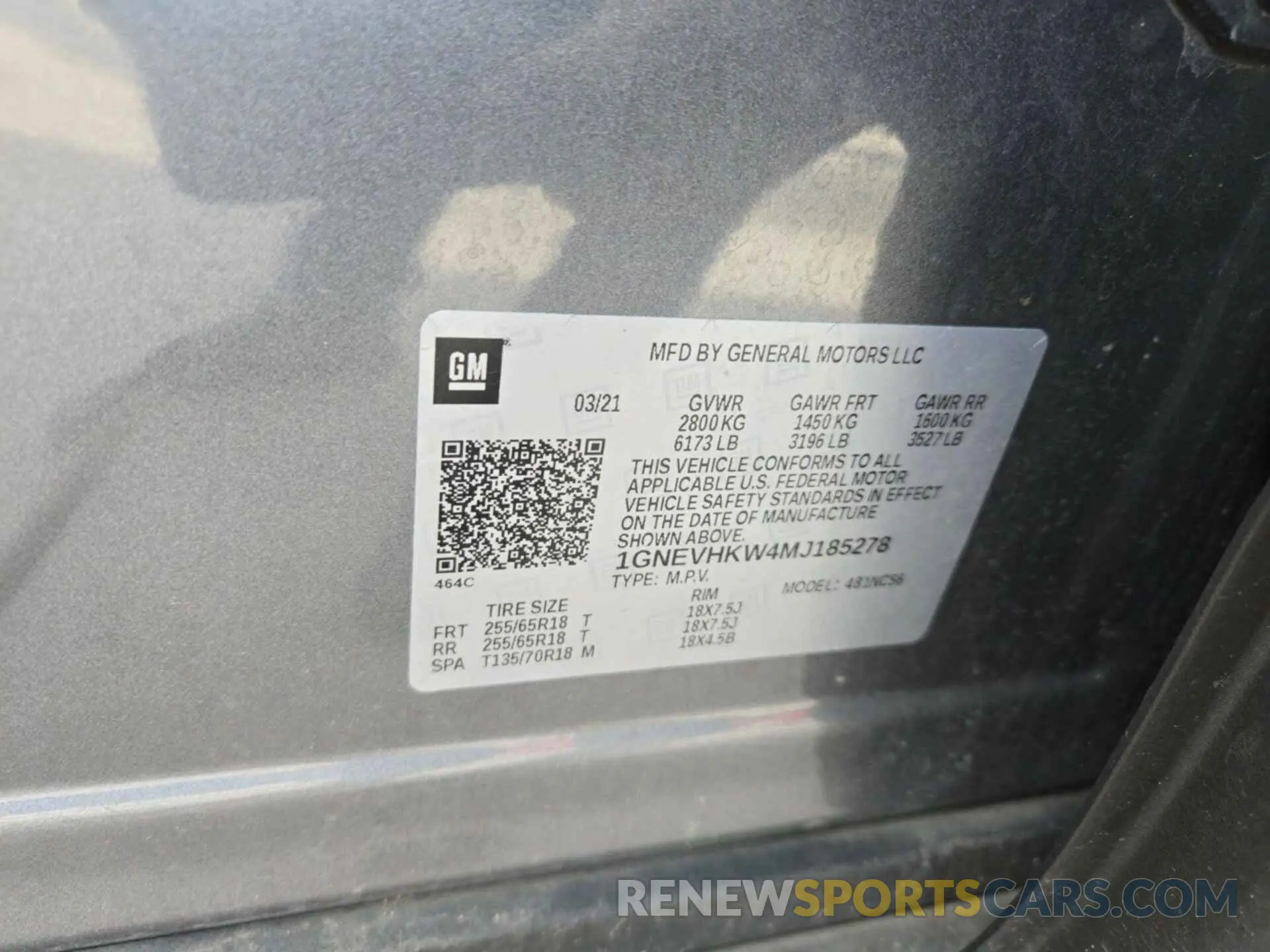 25 Photograph of a damaged car 1GNEVHKW4MJ185278 CHEVROLET TRAVERSE 2021