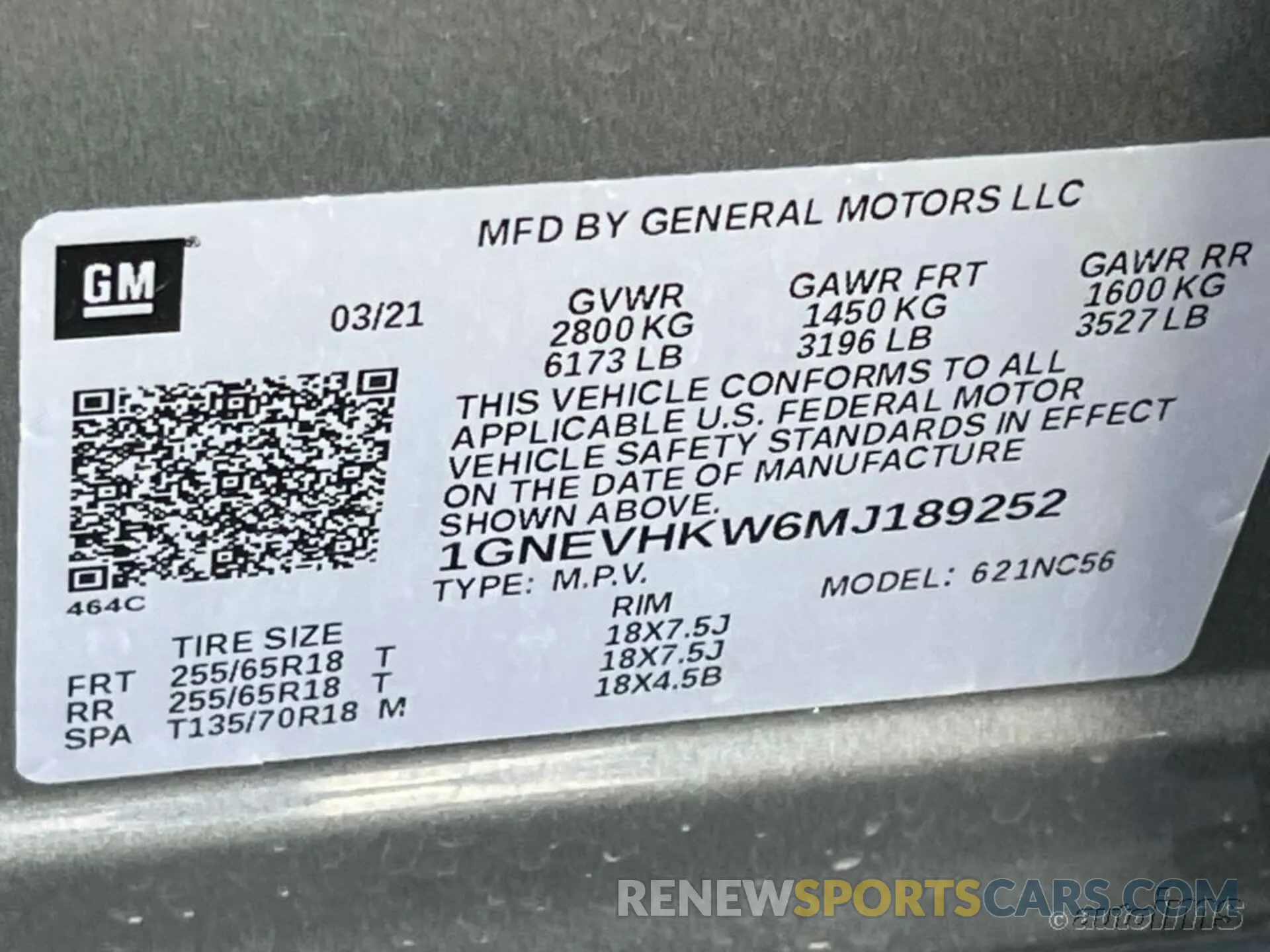 9 Photograph of a damaged car 1GNEVHKW6MJ189252 CHEVROLET TRAVERSE 2021