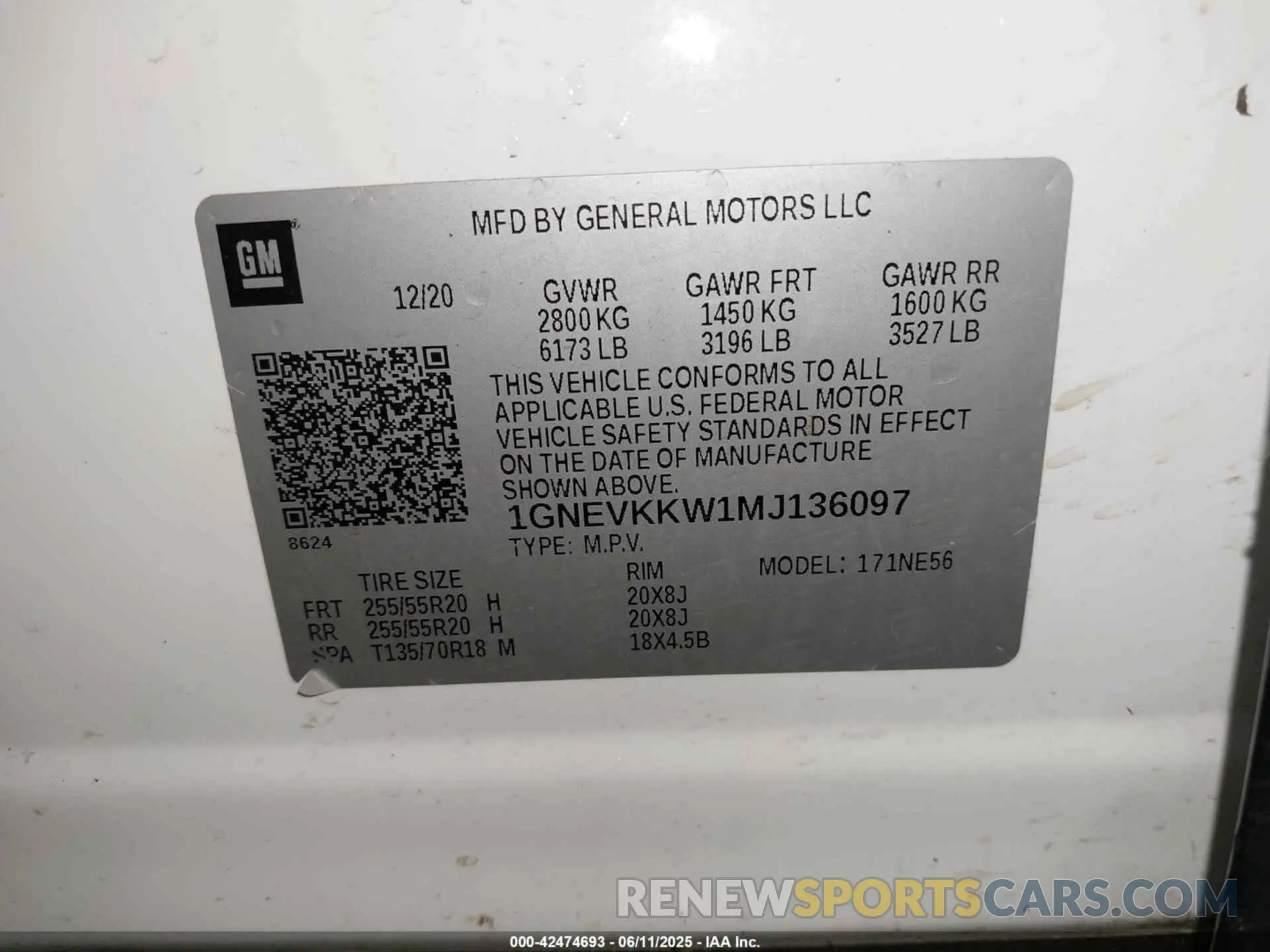 9 Photograph of a damaged car 1GNEVKKW1MJ136097 CHEVROLET TRAVERSE 2021