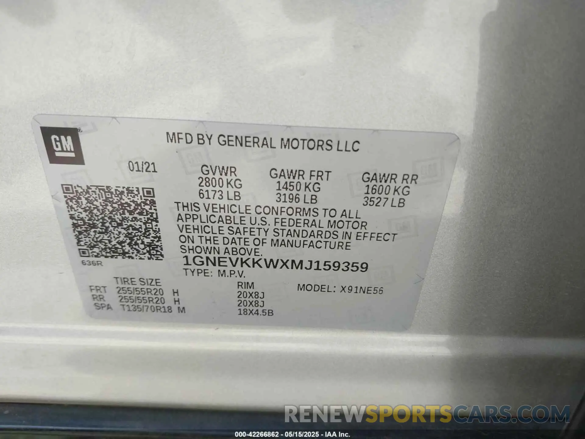 9 Photograph of a damaged car 1GNEVKKWXMJ159359 CHEVROLET TRAVERSE 2021