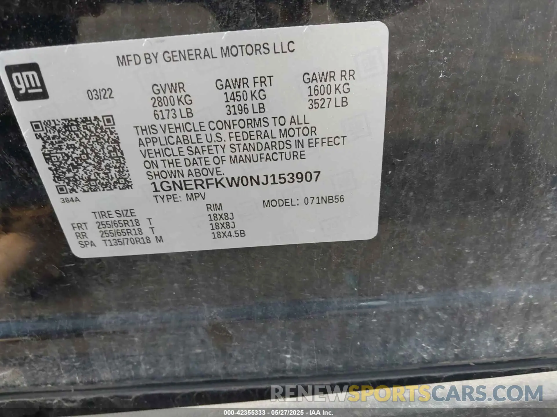 9 Photograph of a damaged car 1GNERFKW0NJ153907 CHEVROLET TRAVERSE 2022