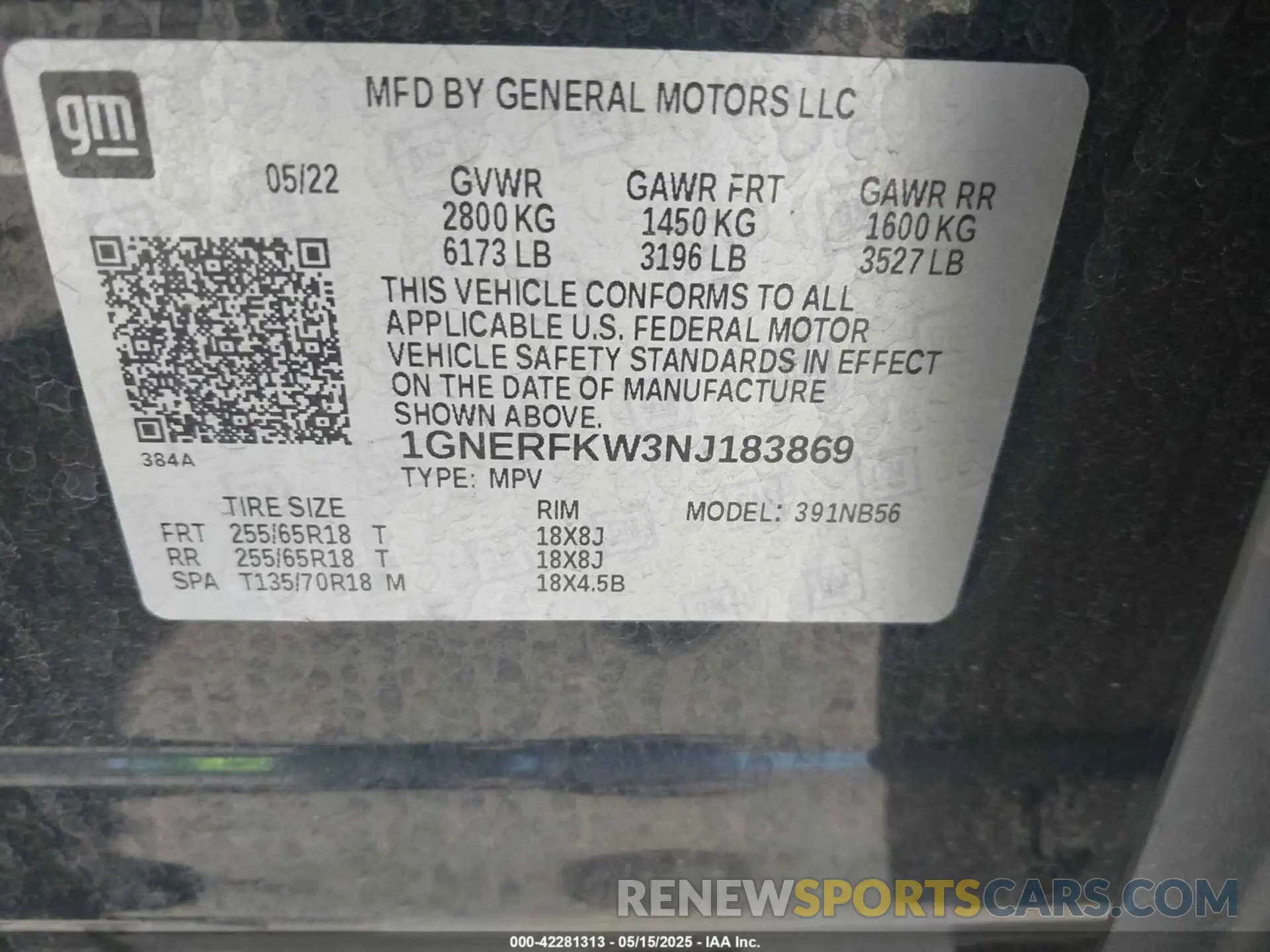 9 Photograph of a damaged car 1GNERFKW3NJ183869 CHEVROLET TRAVERSE 2022