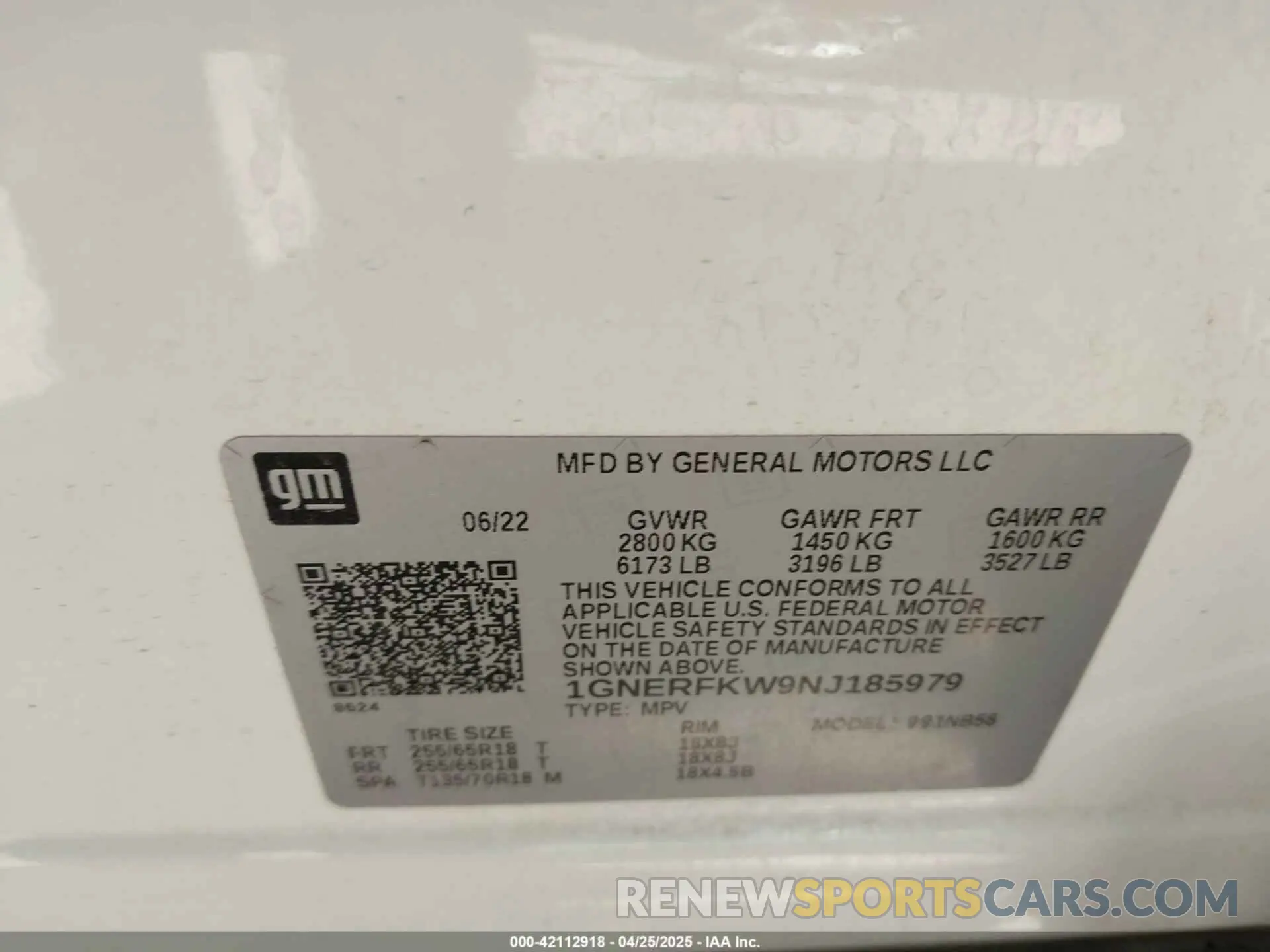 9 Photograph of a damaged car 1GNERFKW9NJ185979 CHEVROLET TRAVERSE 2022