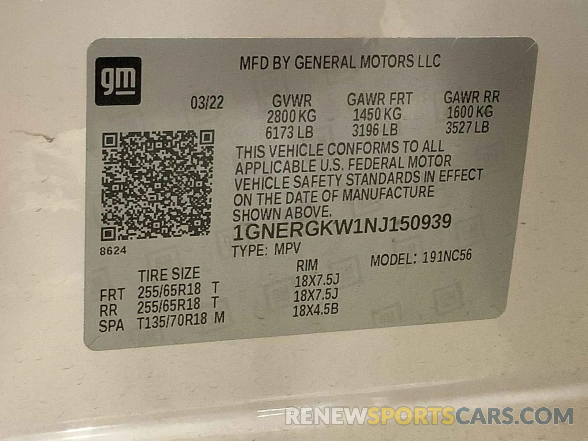 6 Photograph of a damaged car 1GNERGKW1NJ150939 CHEVROLET TRAVERSE 2022