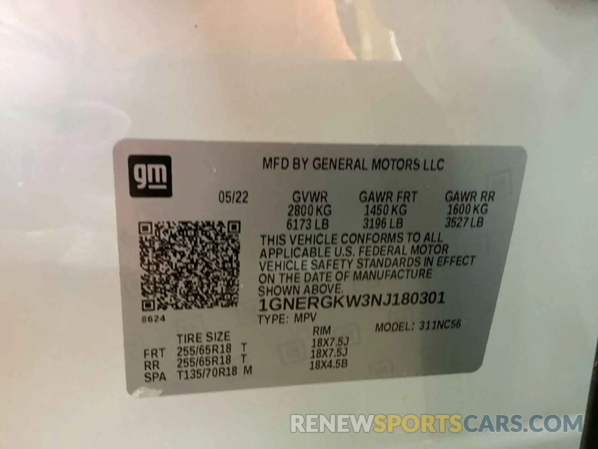 9 Photograph of a damaged car 1GNERGKW3NJ180301 CHEVROLET TRAVERSE 2022