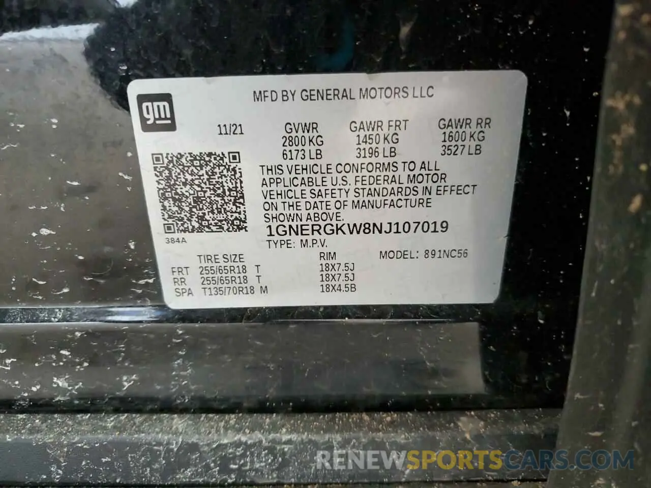13 Photograph of a damaged car 1GNERGKW8NJ107019 CHEVROLET TRAVERSE 2022