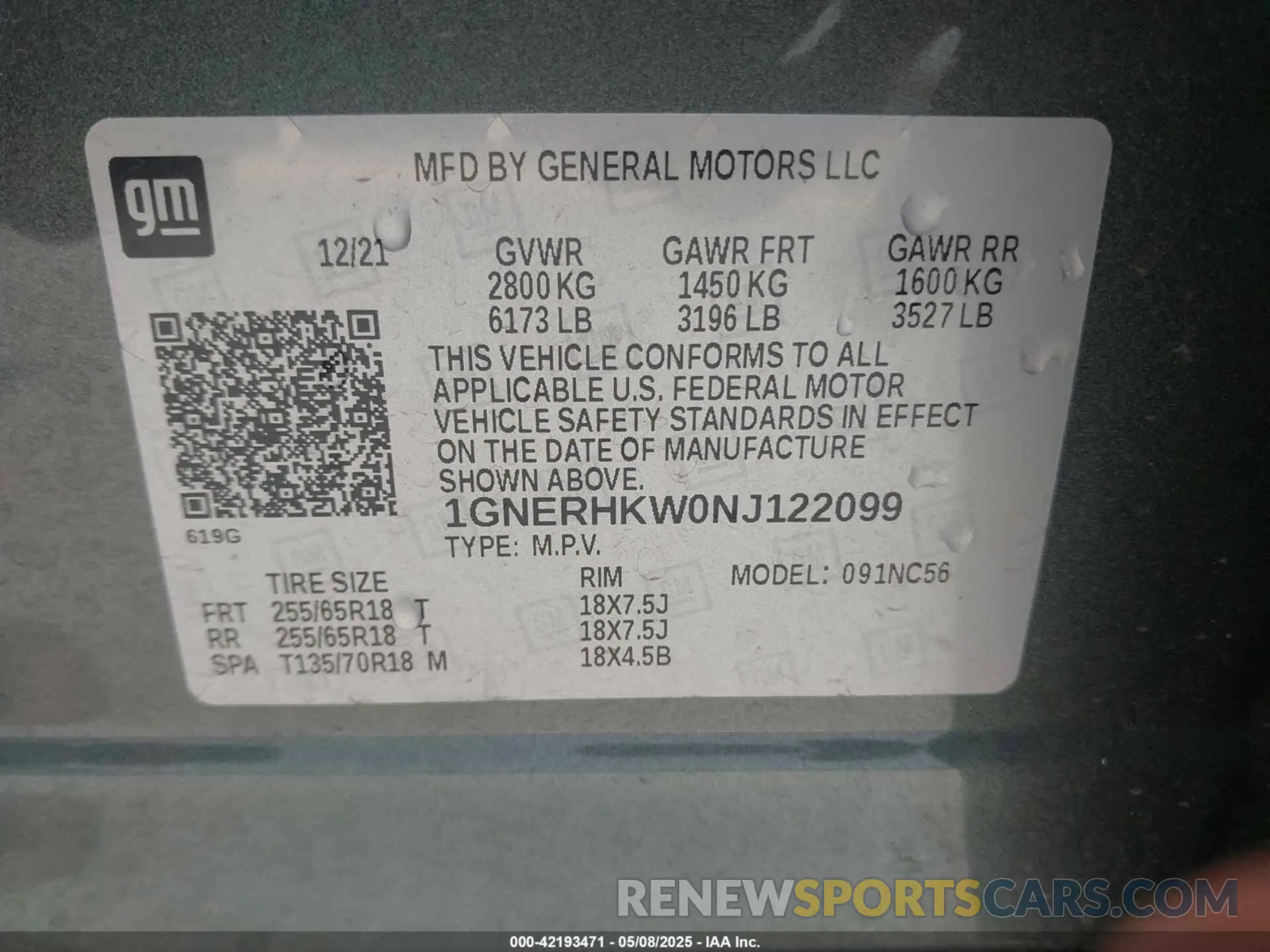 9 Photograph of a damaged car 1GNERHKW0NJ122099 CHEVROLET TRAVERSE 2022