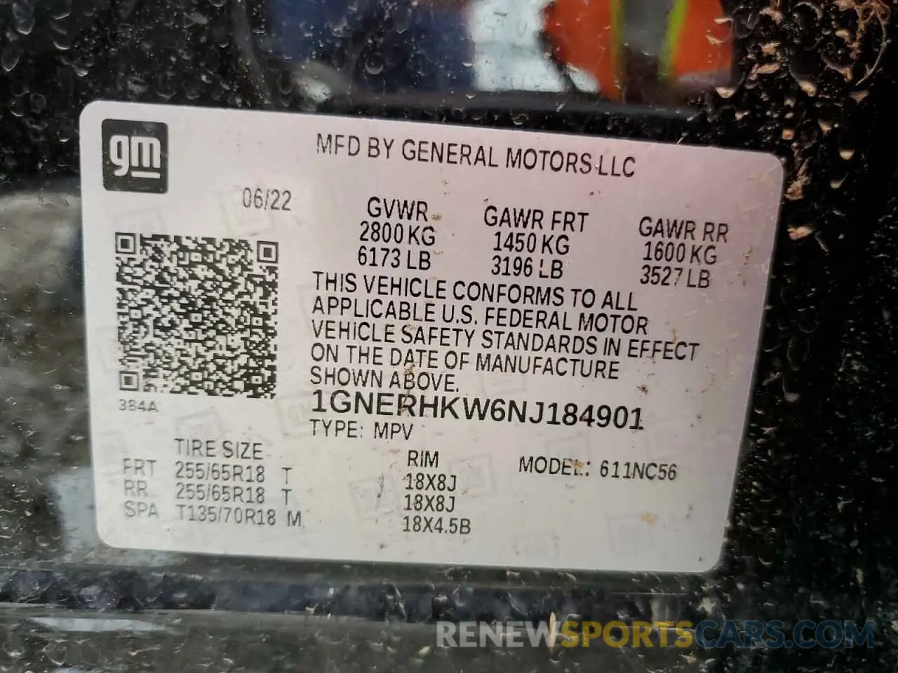 13 Photograph of a damaged car 1GNERHKW6NJ184901 CHEVROLET TRAVERSE 2022