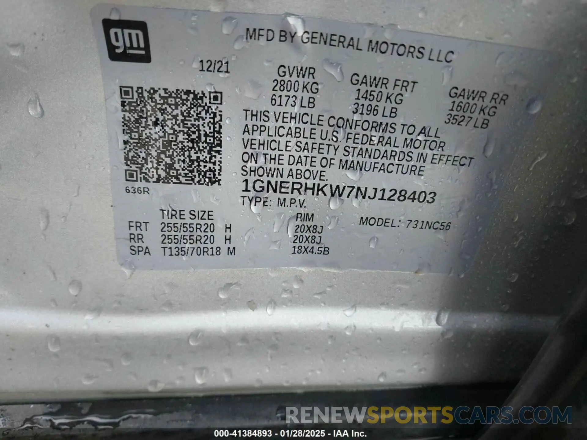 9 Photograph of a damaged car 1GNERHKW7NJ128403 CHEVROLET TRAVERSE 2022