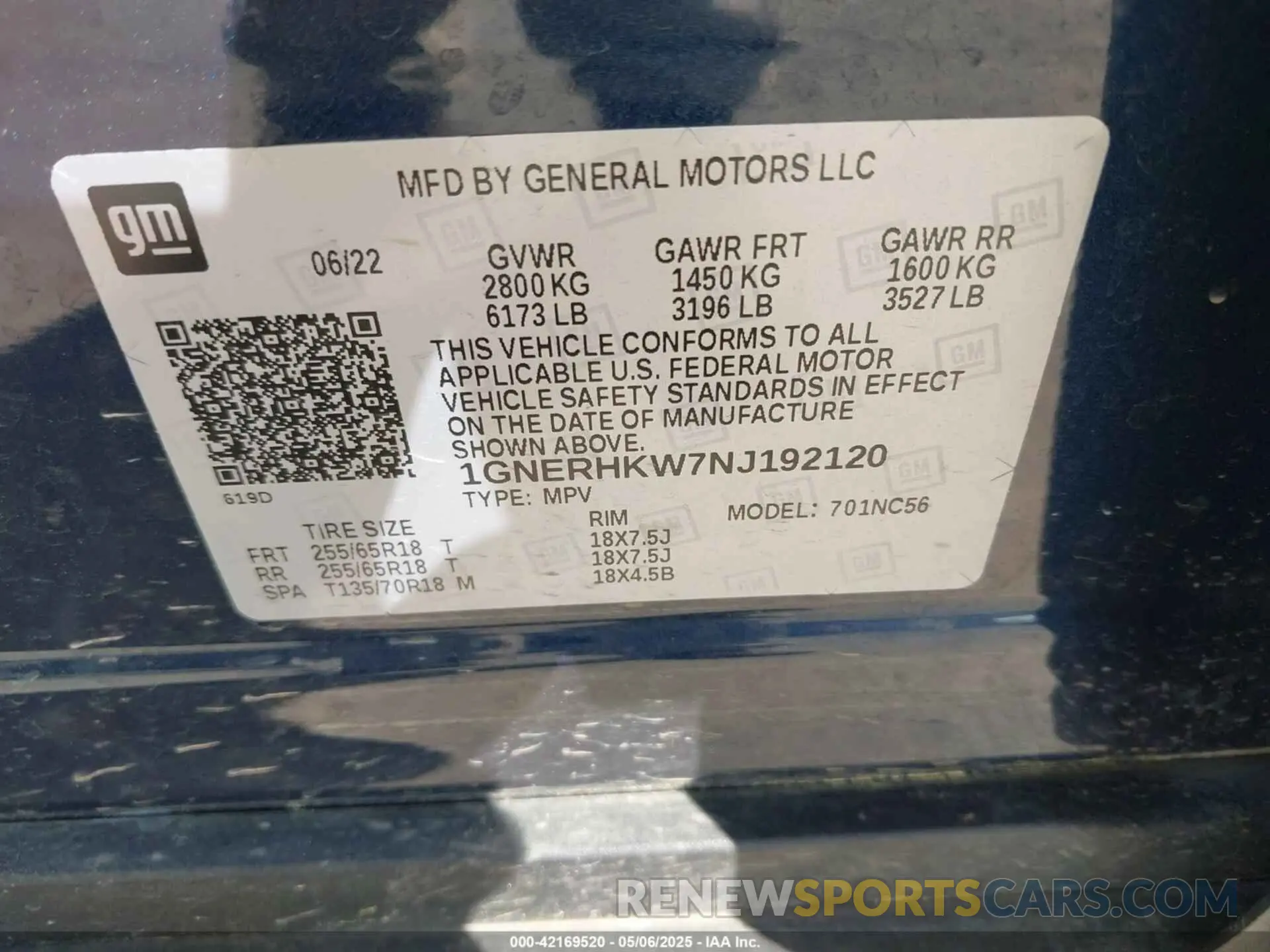 9 Photograph of a damaged car 1GNERHKW7NJ192120 CHEVROLET TRAVERSE 2022