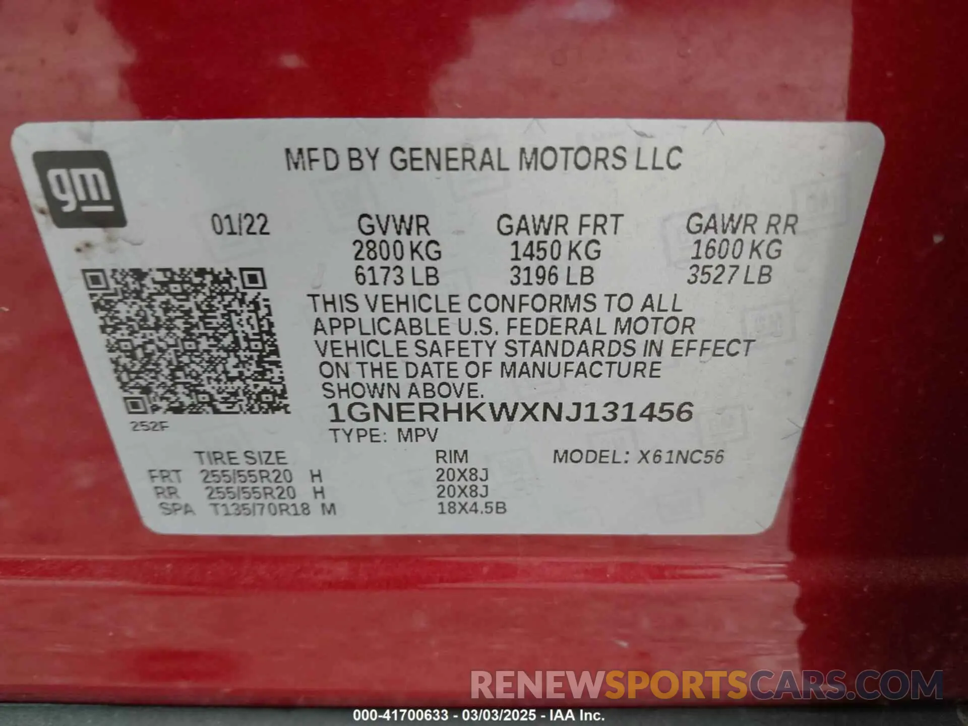 9 Photograph of a damaged car 1GNERHKWXNJ131456 CHEVROLET TRAVERSE 2022