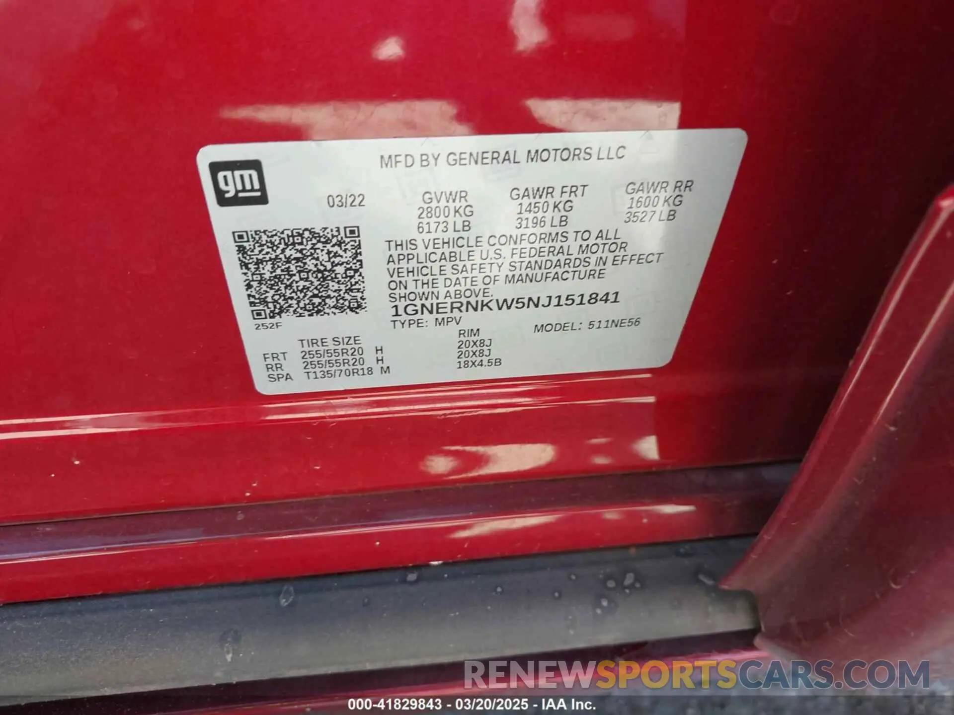 9 Photograph of a damaged car 1GNERNKW5NJ151841 CHEVROLET TRAVERSE 2022