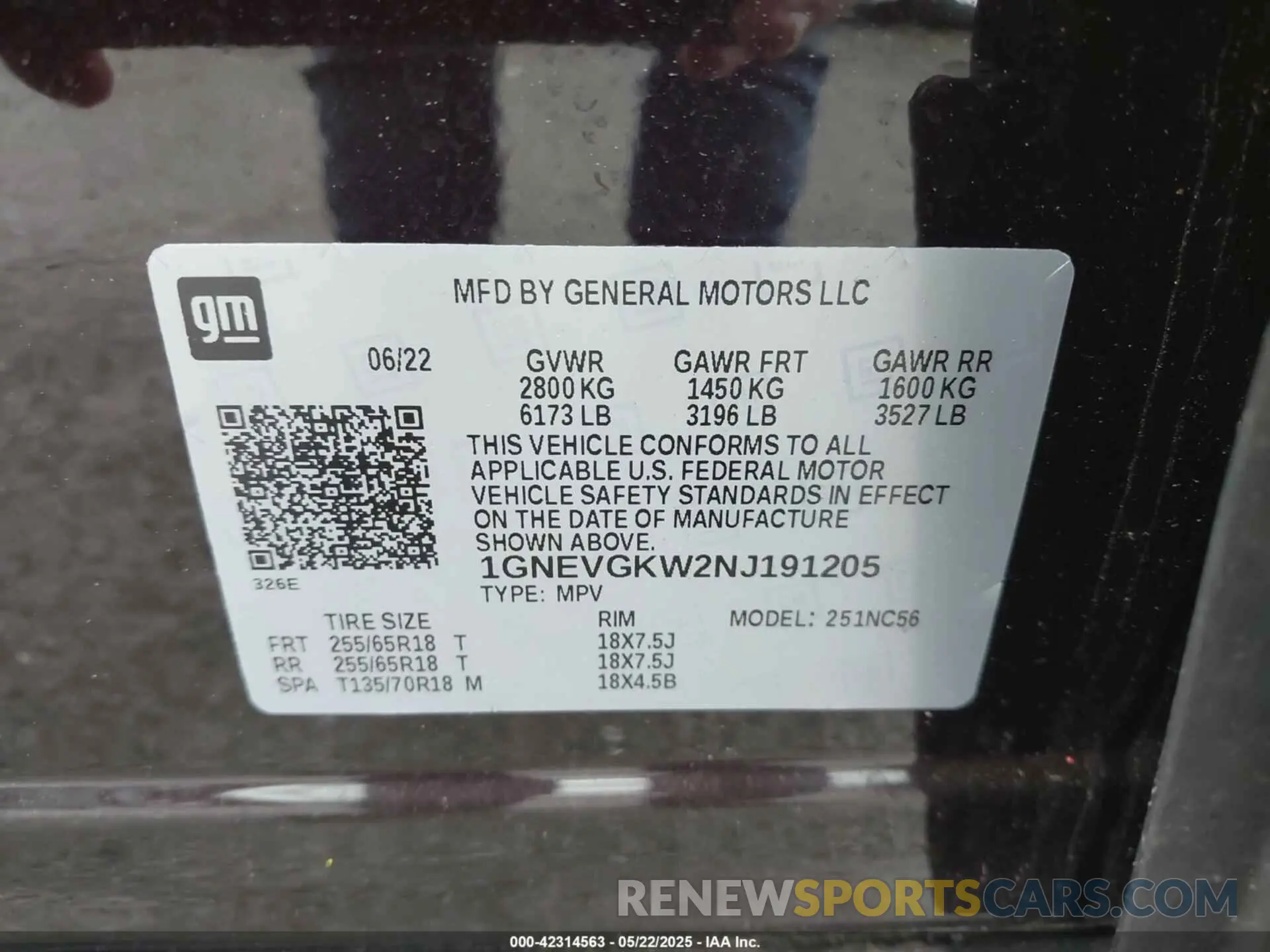 9 Photograph of a damaged car 1GNEVGKW2NJ191205 CHEVROLET TRAVERSE 2022