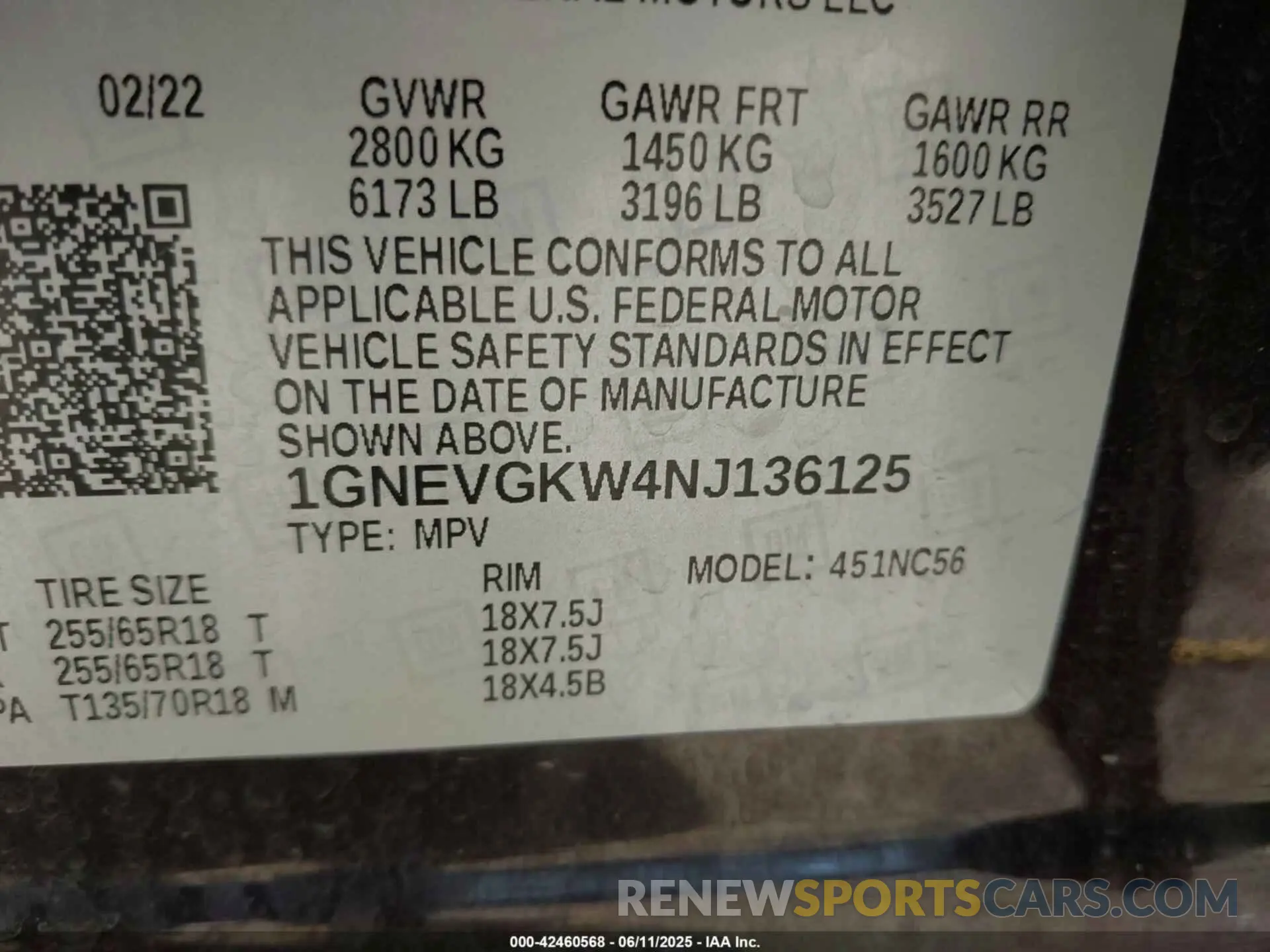 9 Photograph of a damaged car 1GNEVGKW4NJ136125 CHEVROLET TRAVERSE 2022