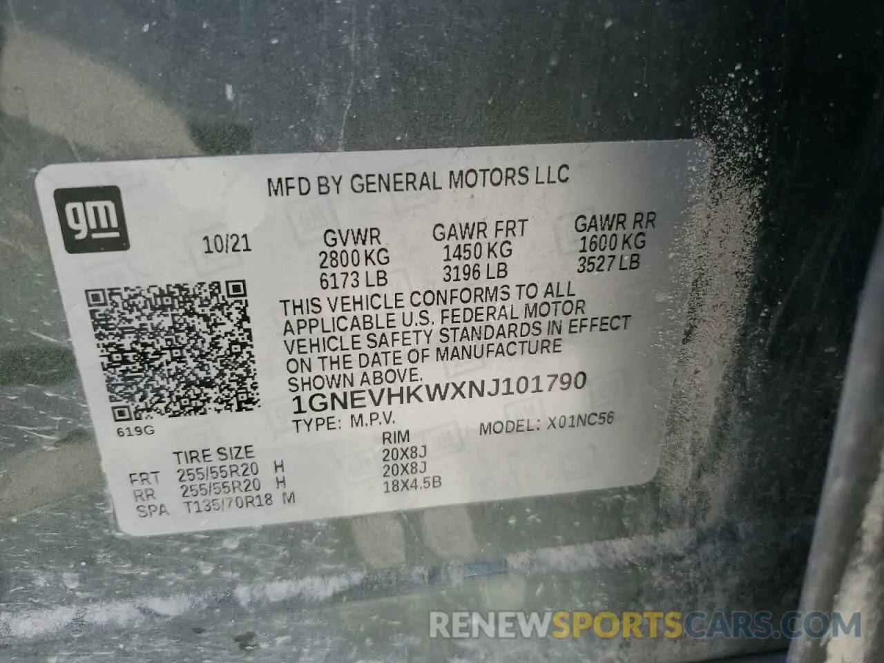 13 Photograph of a damaged car 1GNEVHKWXNJ101790 CHEVROLET TRAVERSE 2022