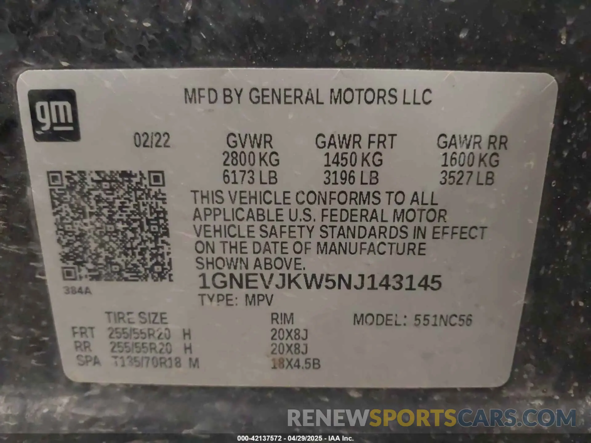 9 Photograph of a damaged car 1GNEVJKW5NJ143145 CHEVROLET TRAVERSE 2022