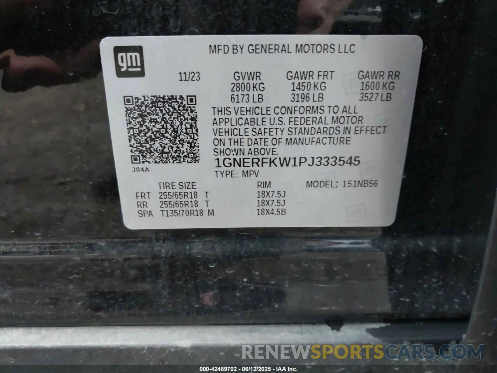 9 Photograph of a damaged car 1GNERFKW1PJ333545 CHEVROLET TRAVERSE 2023