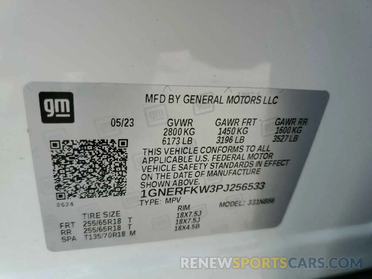 14 Photograph of a damaged car 1GNERFKW3PJ256533 CHEVROLET TRAVERSE 2023
