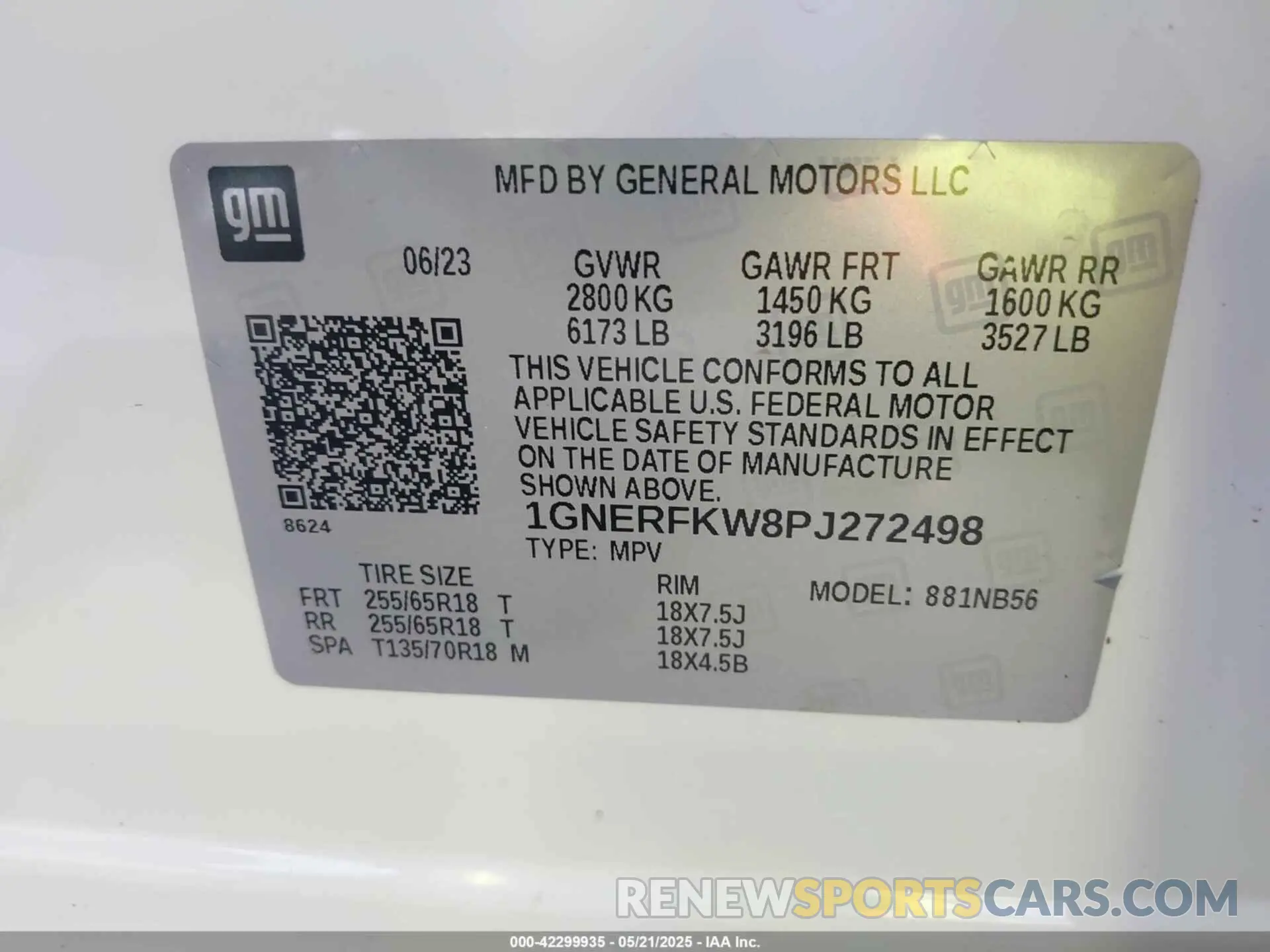 9 Photograph of a damaged car 1GNERFKW8PJ272498 CHEVROLET TRAVERSE 2023