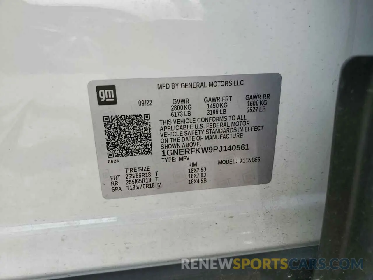 13 Photograph of a damaged car 1GNERFKW9PJ140561 CHEVROLET TRAVERSE 2023