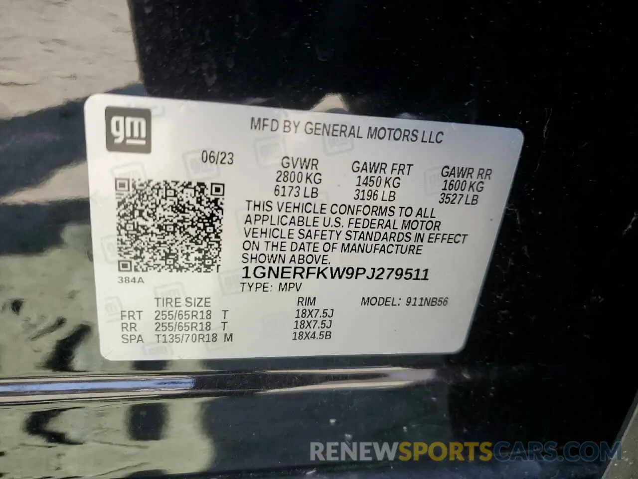 15 Photograph of a damaged car 1GNERFKW9PJ279511 CHEVROLET TRAVERSE 2023