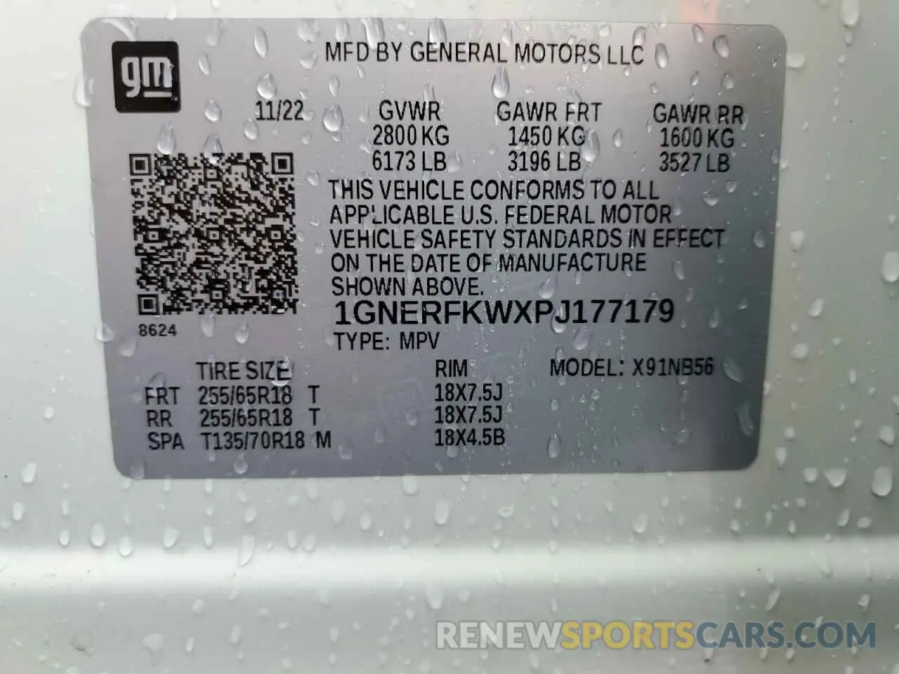 14 Photograph of a damaged car 1GNERFKWXPJ177179 CHEVROLET TRAVERSE 2023