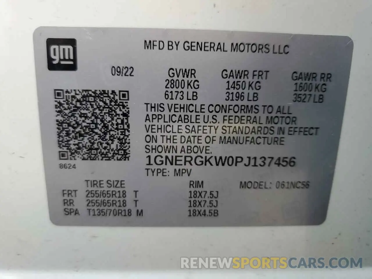 13 Photograph of a damaged car 1GNERGKW0PJ137456 CHEVROLET TRAVERSE 2023