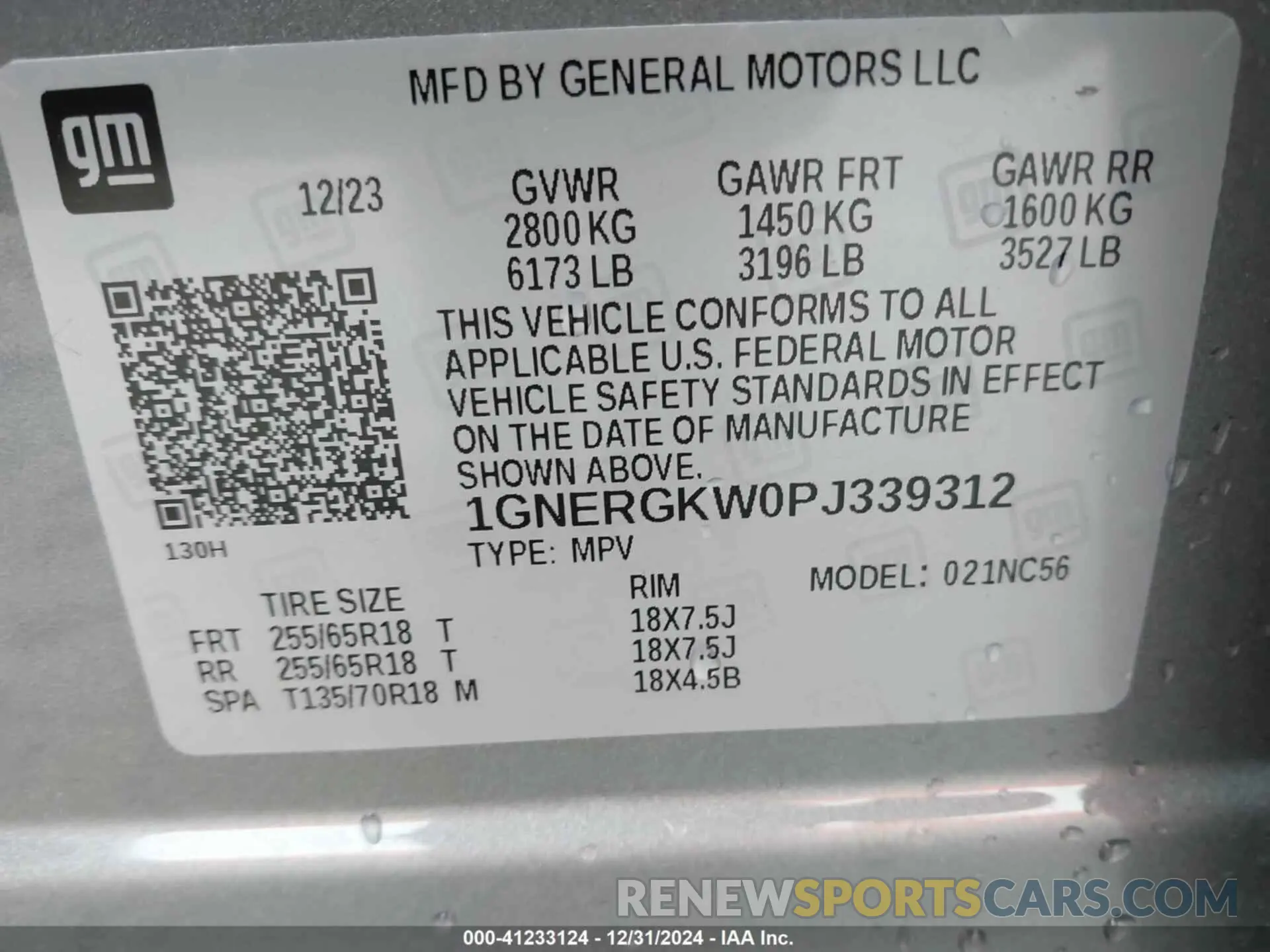9 Photograph of a damaged car 1GNERGKW0PJ339312 CHEVROLET TRAVERSE 2023