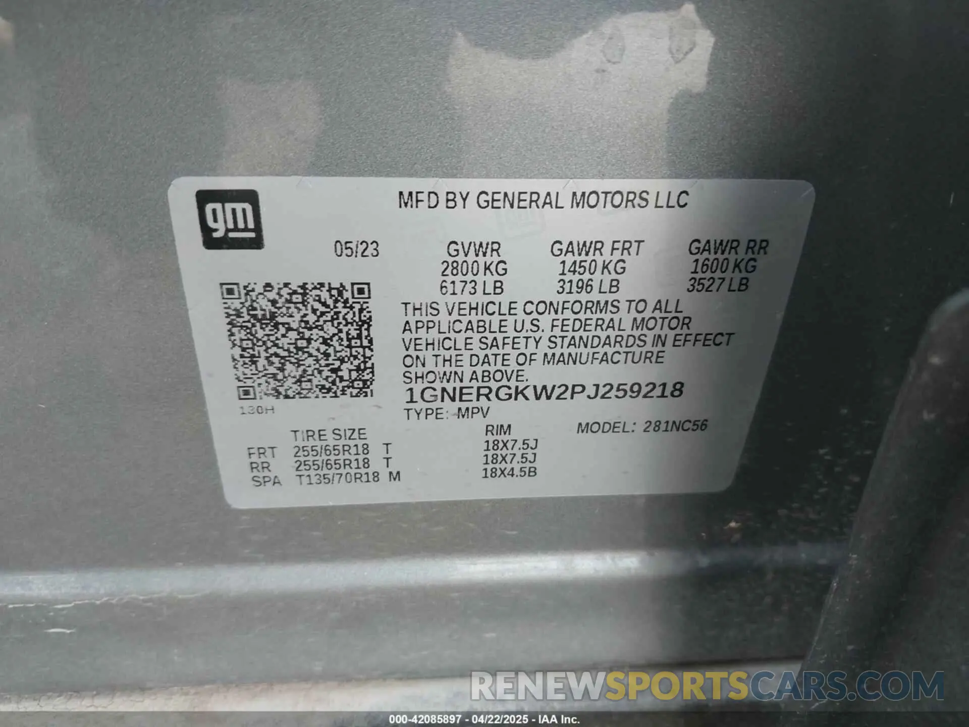 9 Photograph of a damaged car 1GNERGKW2PJ259218 CHEVROLET TRAVERSE 2023