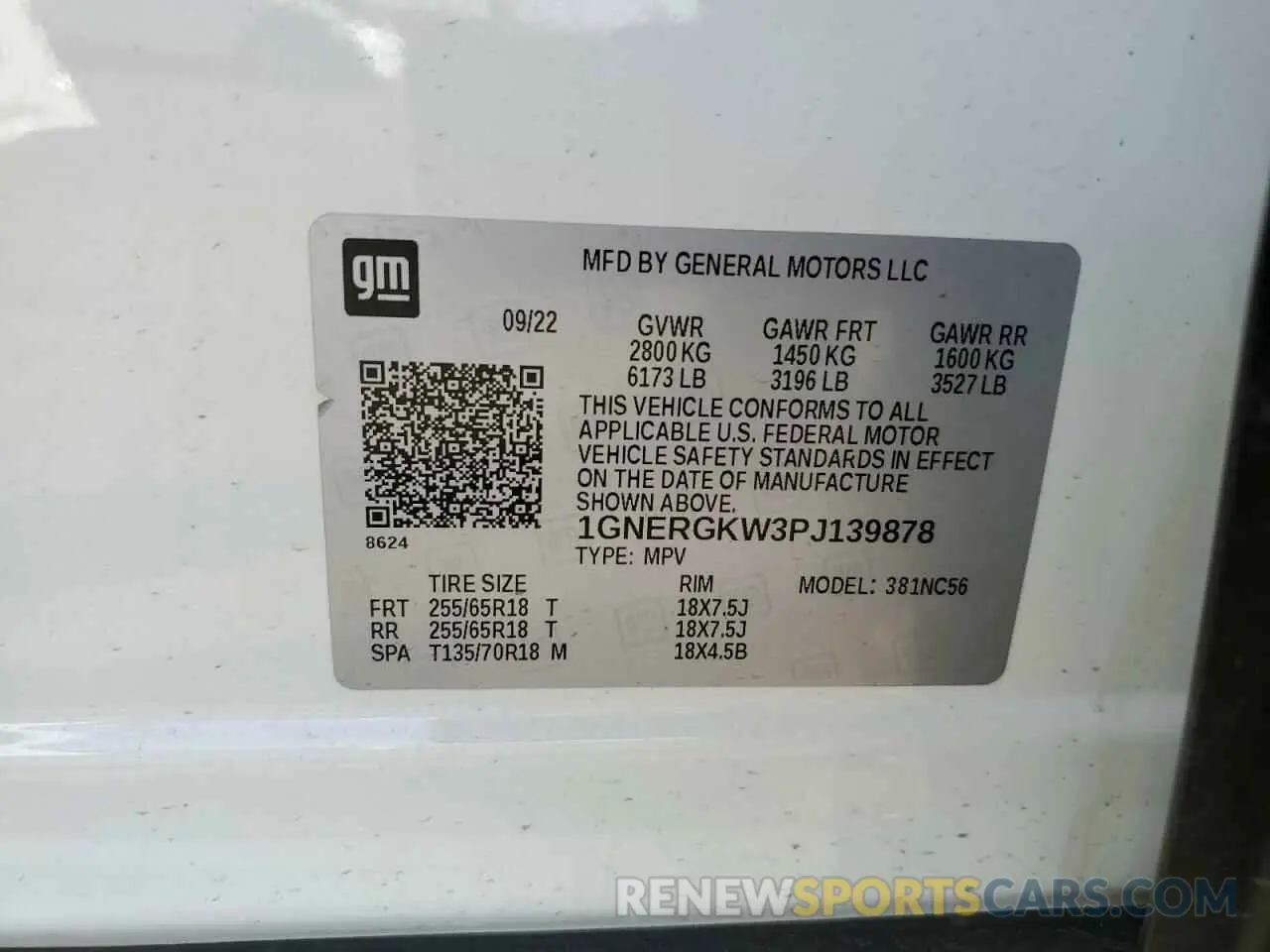 13 Photograph of a damaged car 1GNERGKW3PJ139878 CHEVROLET TRAVERSE 2023