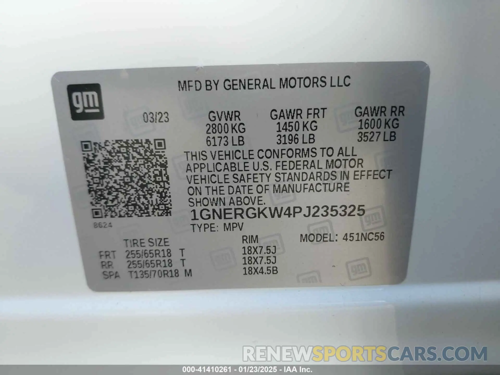 9 Photograph of a damaged car 1GNERGKW4PJ235325 CHEVROLET TRAVERSE 2023