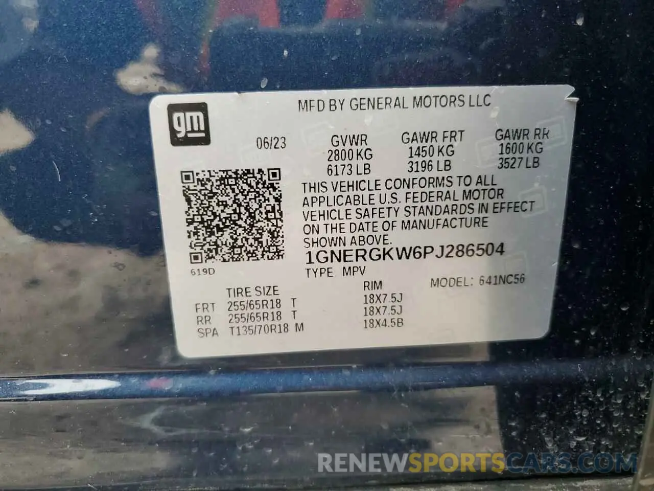 14 Photograph of a damaged car 1GNERGKW6PJ286504 CHEVROLET TRAVERSE 2023