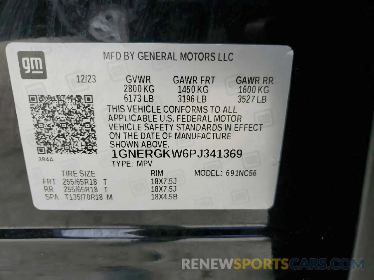 14 Photograph of a damaged car 1GNERGKW6PJ341369 CHEVROLET TRAVERSE 2023