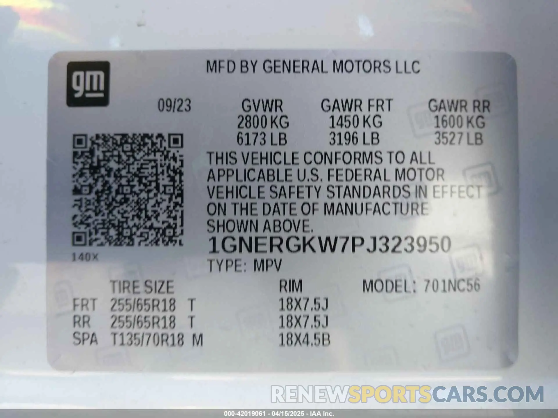 9 Photograph of a damaged car 1GNERGKW7PJ323950 CHEVROLET TRAVERSE 2023