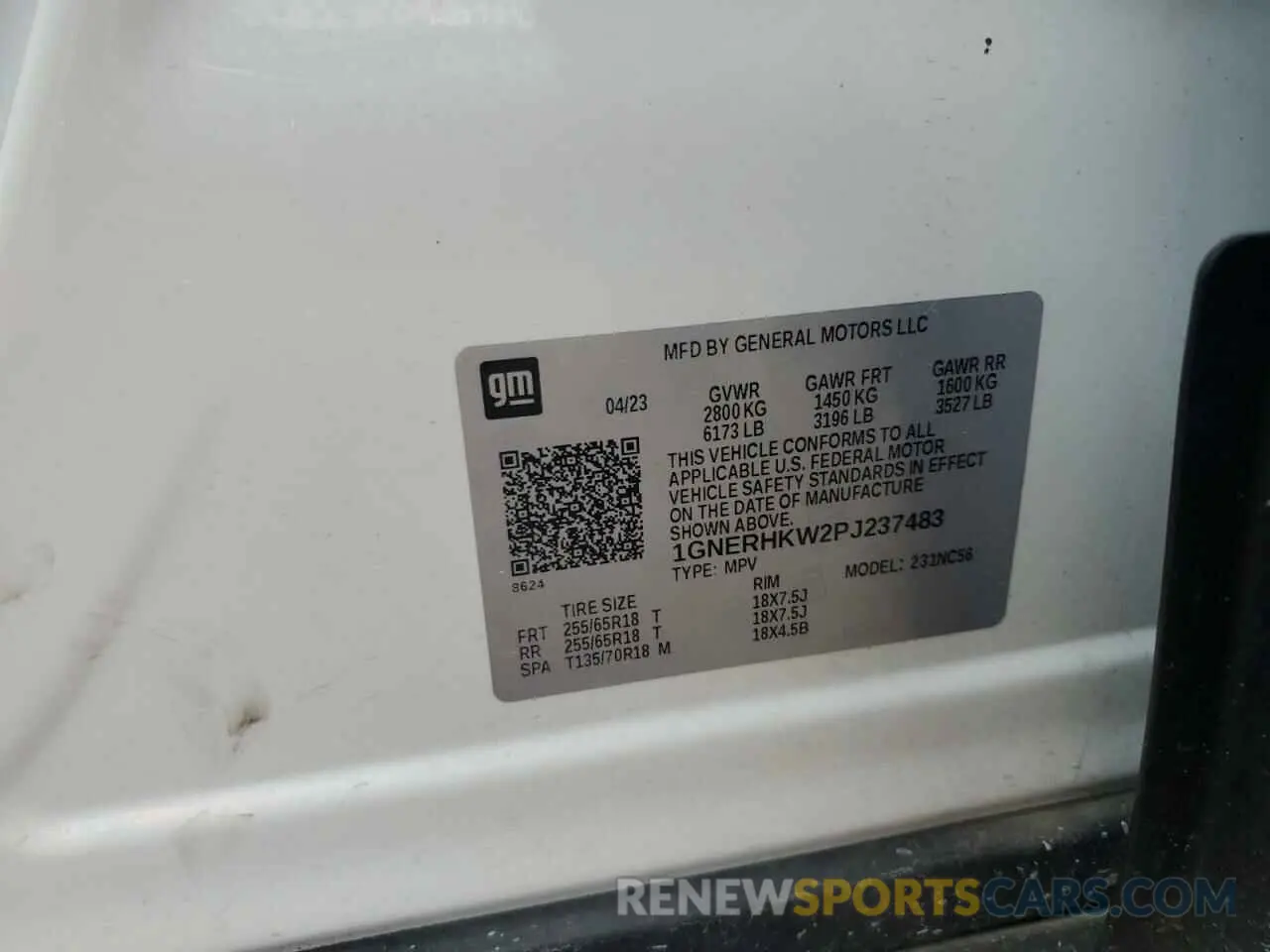 13 Photograph of a damaged car 1GNERHKW2PJ237483 CHEVROLET TRAVERSE 2023