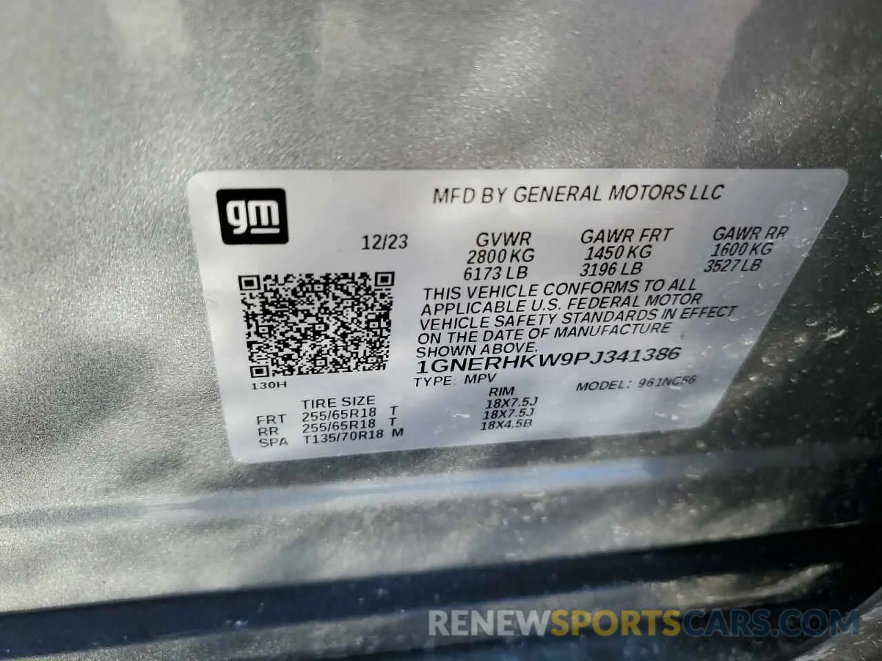 13 Photograph of a damaged car 1GNERHKW9PJ341386 CHEVROLET TRAVERSE 2023