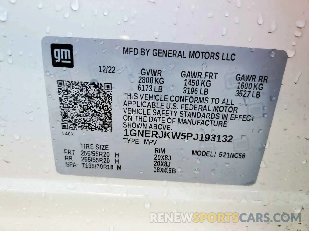 14 Photograph of a damaged car 1GNERJKW5PJ193132 CHEVROLET TRAVERSE 2023