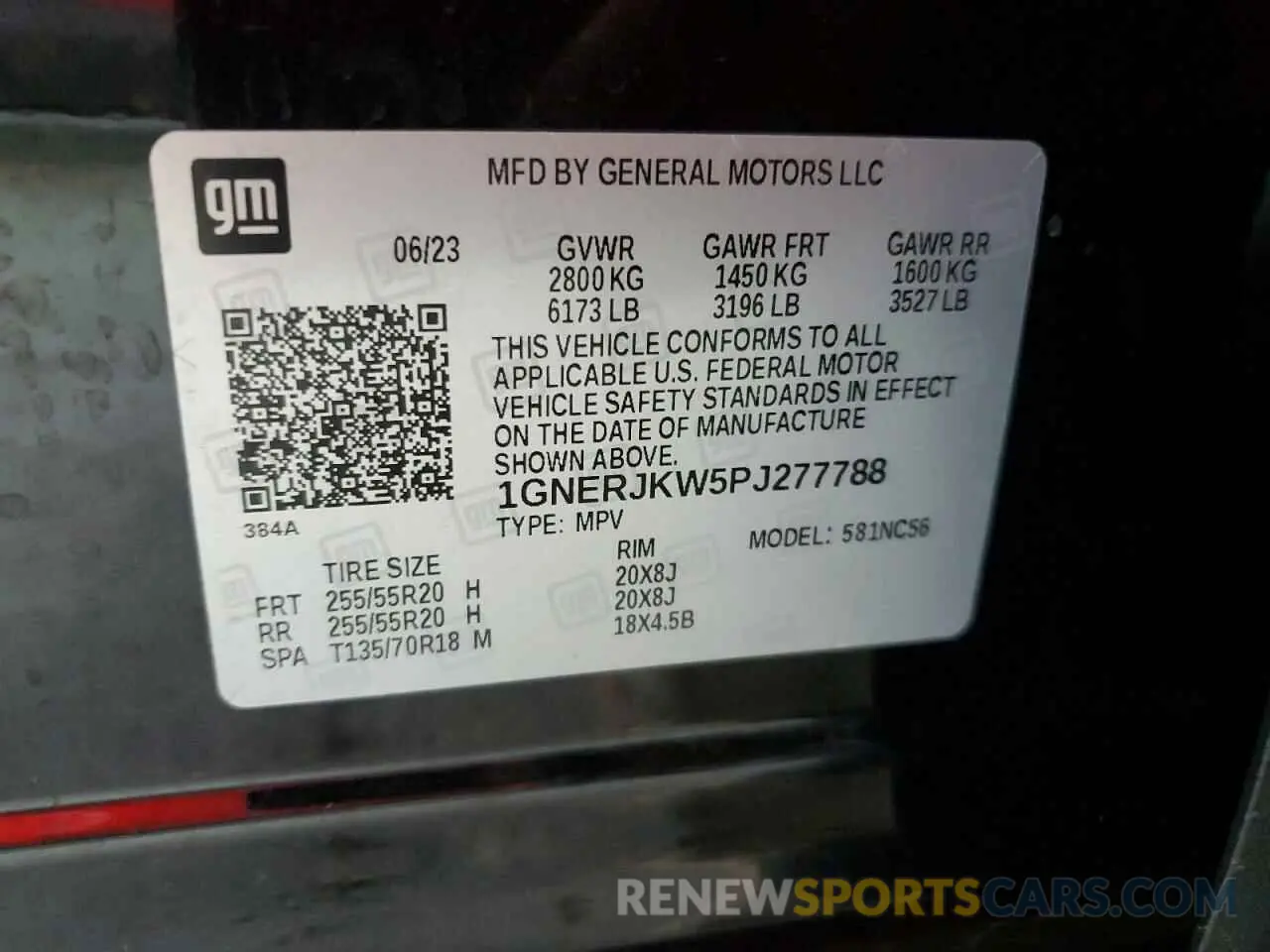 16 Photograph of a damaged car 1GNERJKW5PJ277788 CHEVROLET TRAVERSE 2023