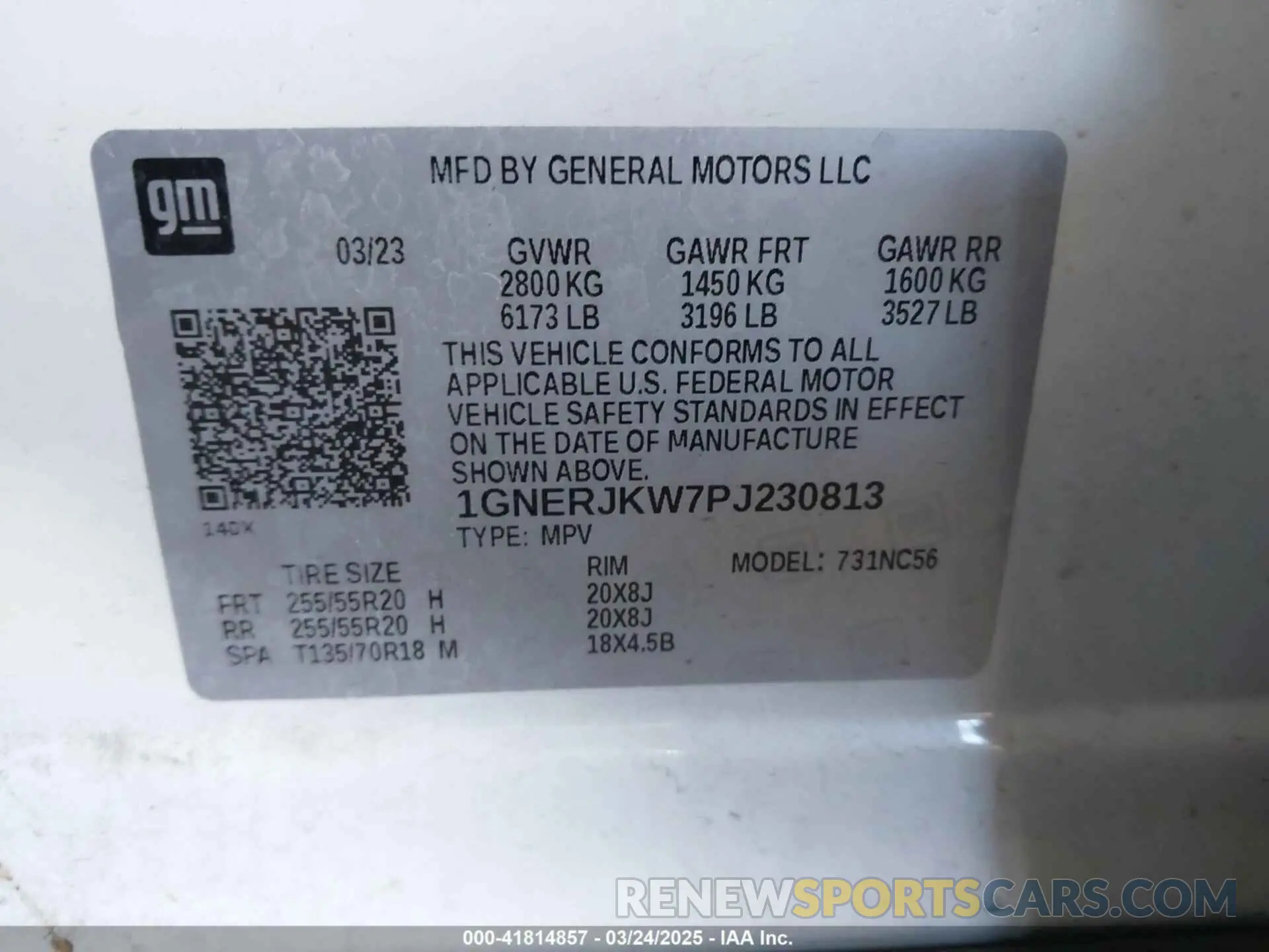 9 Photograph of a damaged car 1GNERJKW7PJ230813 CHEVROLET TRAVERSE 2023