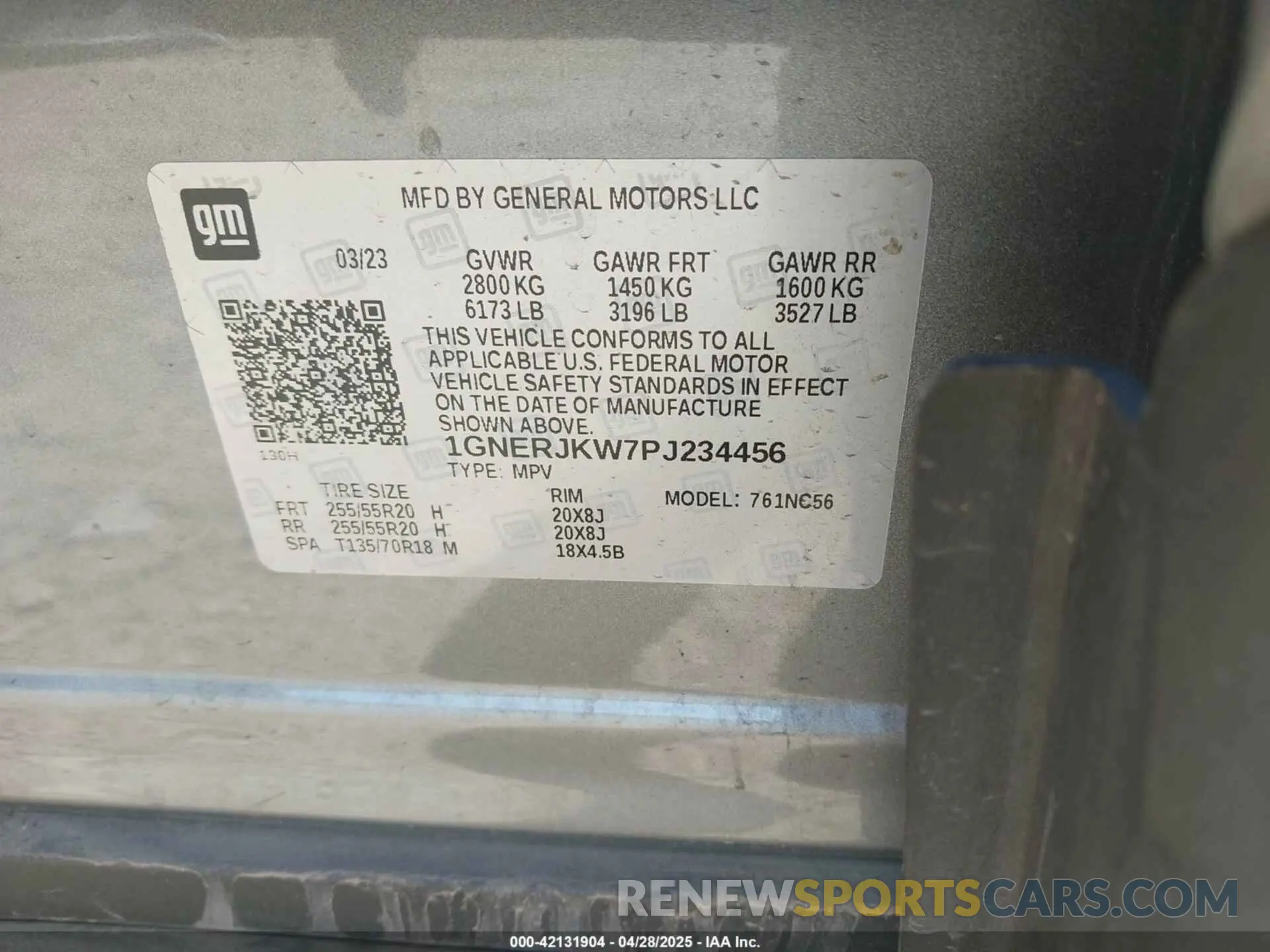9 Photograph of a damaged car 1GNERJKW7PJ234456 CHEVROLET TRAVERSE 2023