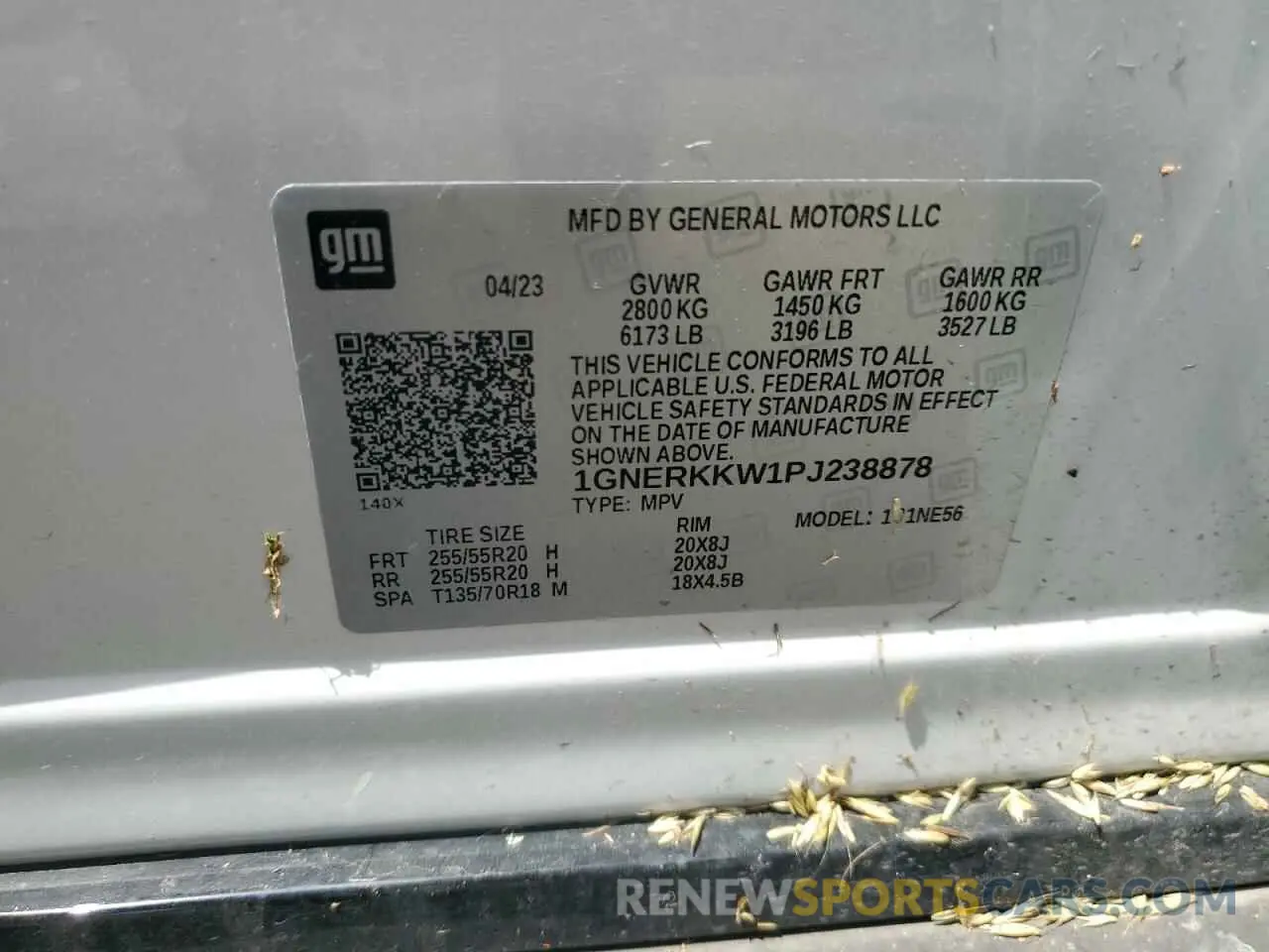 13 Photograph of a damaged car 1GNERKKW1PJ238878 CHEVROLET TRAVERSE 2023