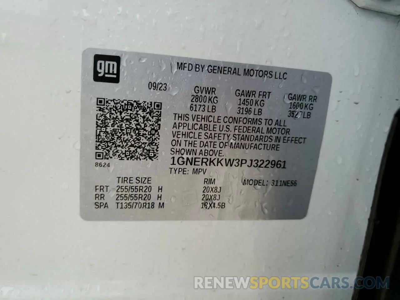 14 Photograph of a damaged car 1GNERKKW3PJ322961 CHEVROLET TRAVERSE 2023