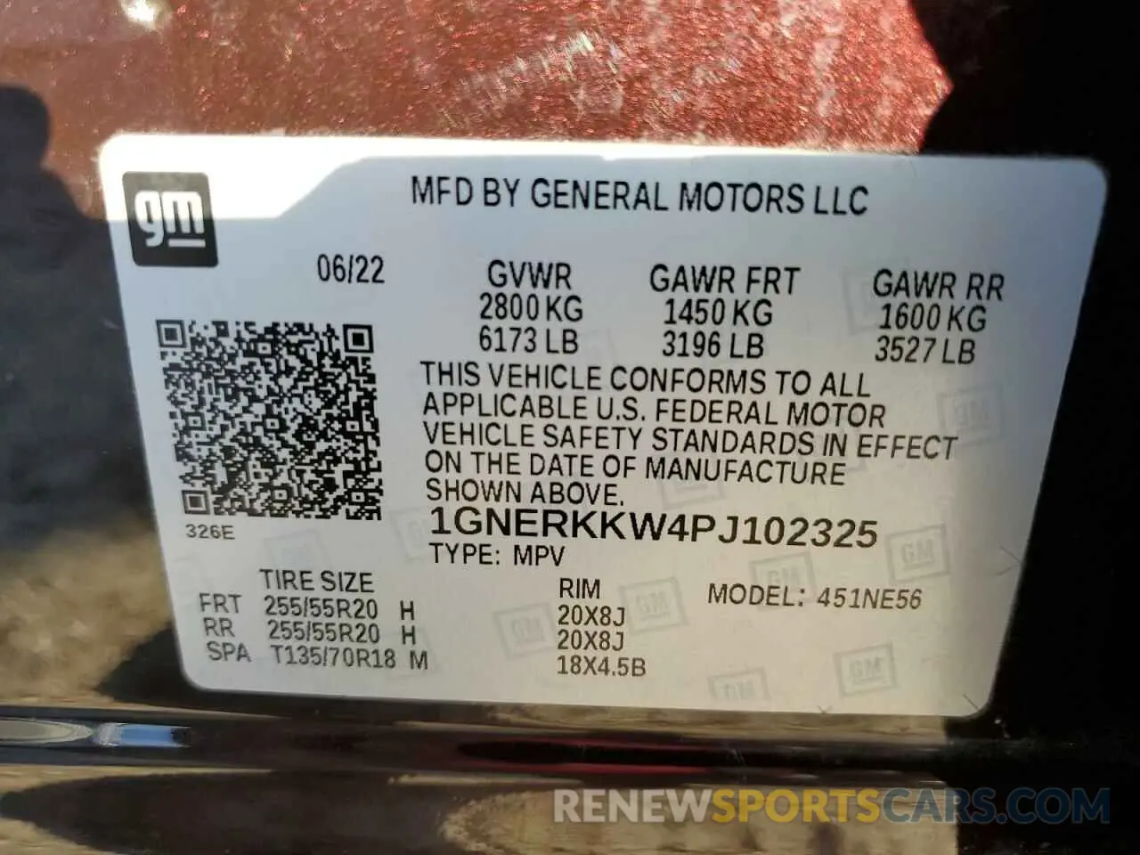 14 Photograph of a damaged car 1GNERKKW4PJ102325 CHEVROLET TRAVERSE 2023