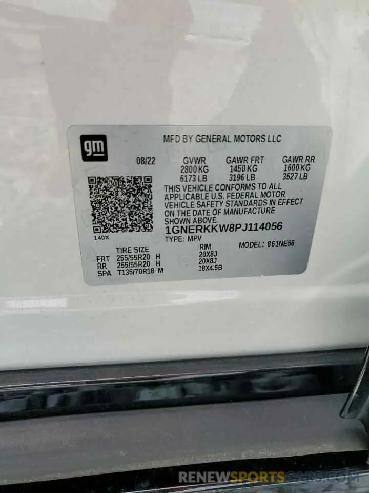 13 Photograph of a damaged car 1GNERKKW8PJ114056 CHEVROLET TRAVERSE 2023