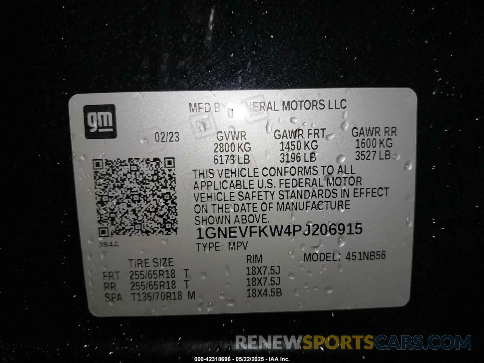 9 Photograph of a damaged car 1GNEVFKW4PJ206915 CHEVROLET TRAVERSE 2023