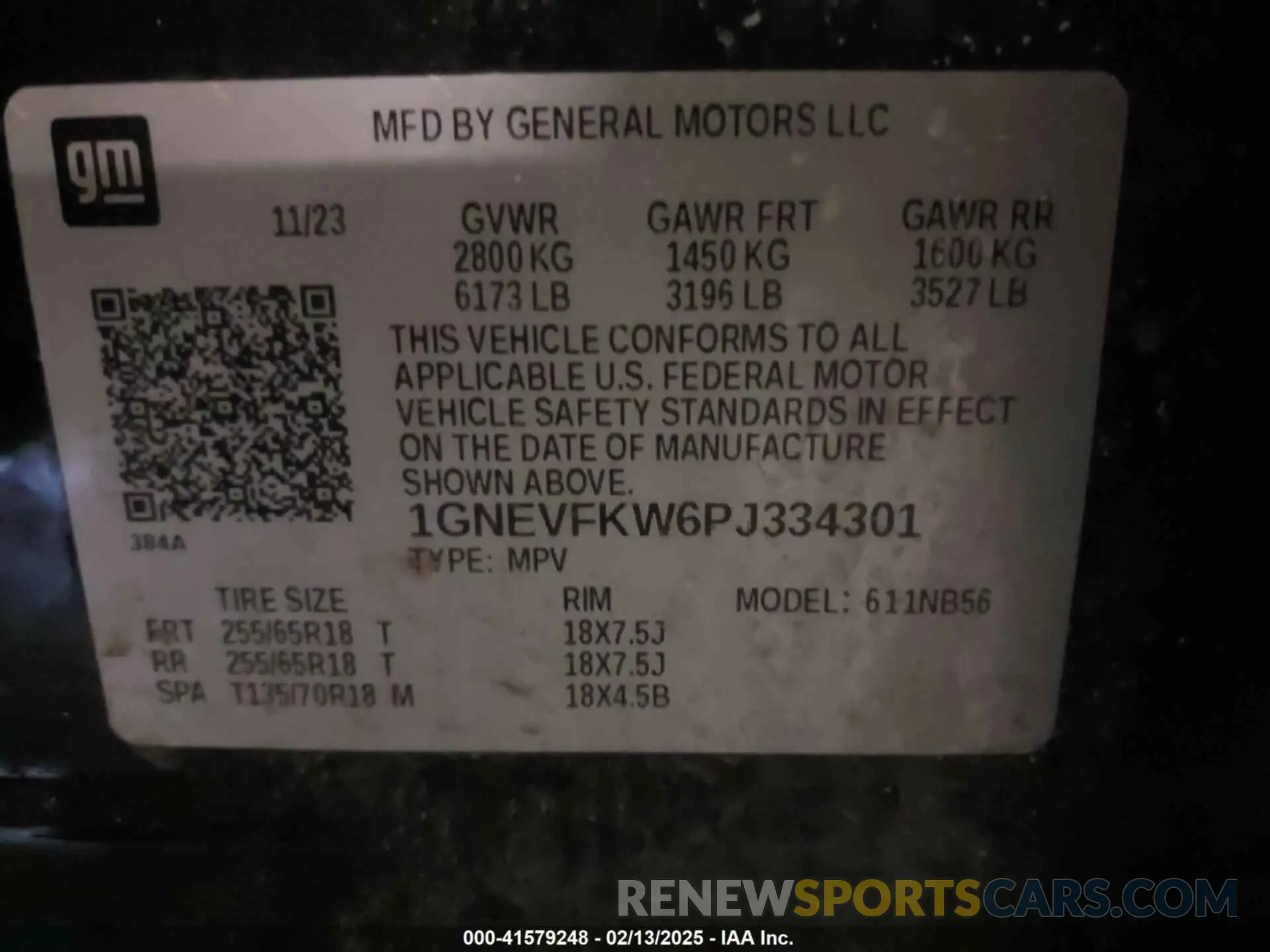9 Photograph of a damaged car 1GNEVFKW6PJ334301 CHEVROLET TRAVERSE 2023
